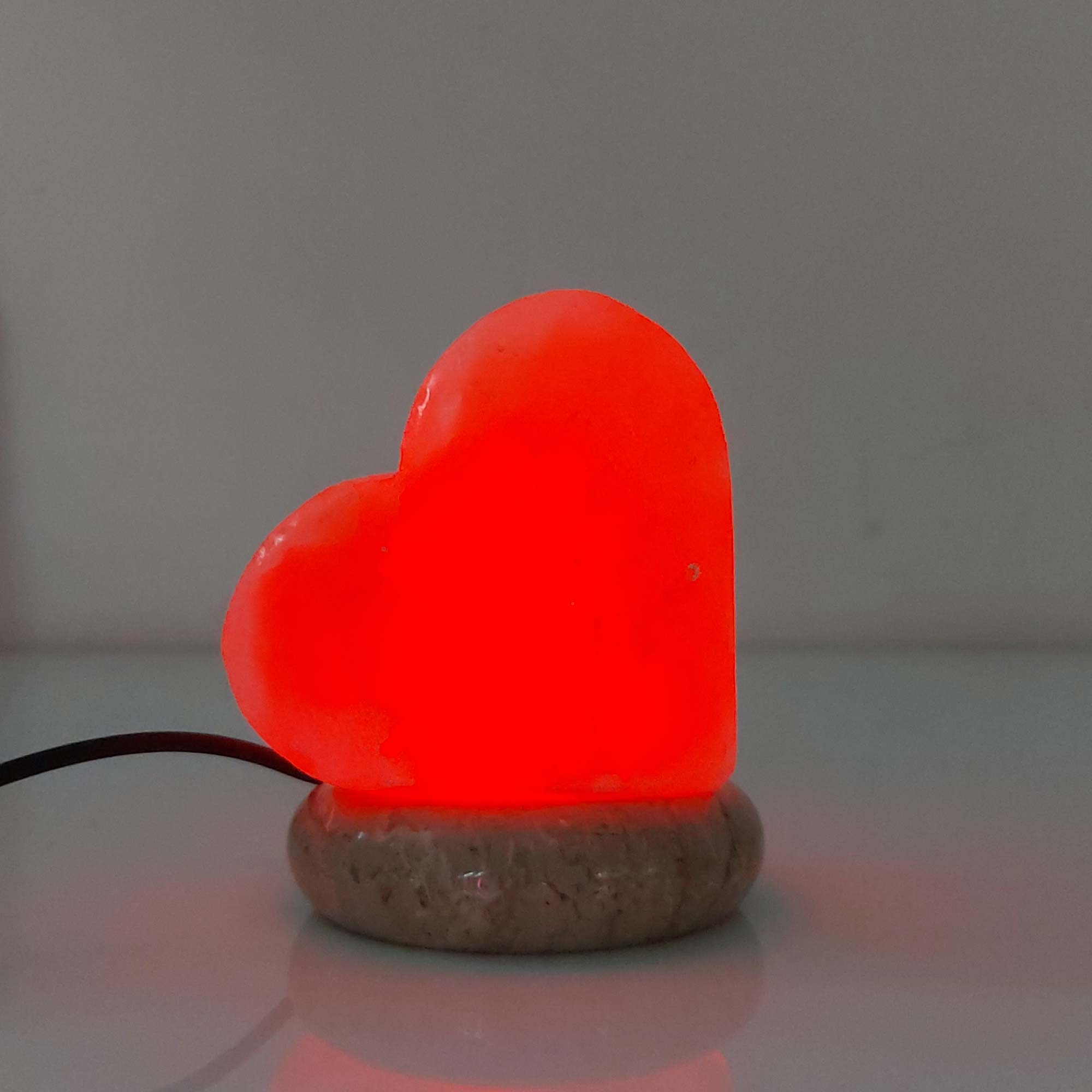 USB Colour Changing Salt Himalayan Lamp - Heart Love Shape Pink Rock LED Light-Home & Garden > Lighting > Table Lamps-PEROZ Accessories