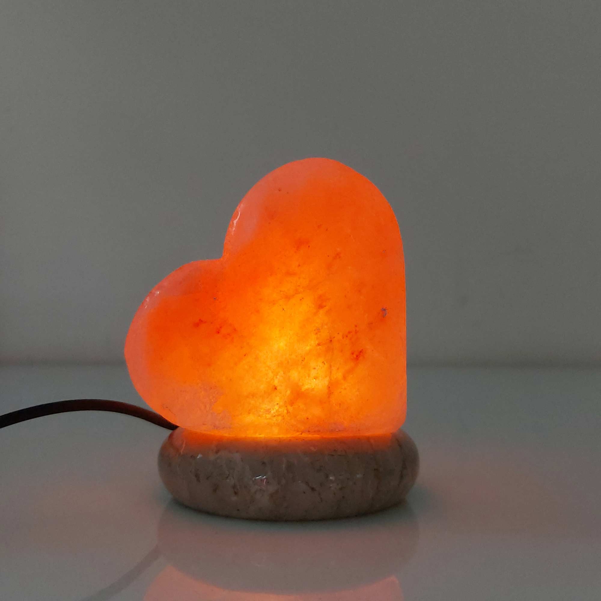 USB Colour Changing Salt Himalayan Lamp - Heart Love Shape Pink Rock LED Light-Home & Garden > Lighting > Table Lamps-PEROZ Accessories