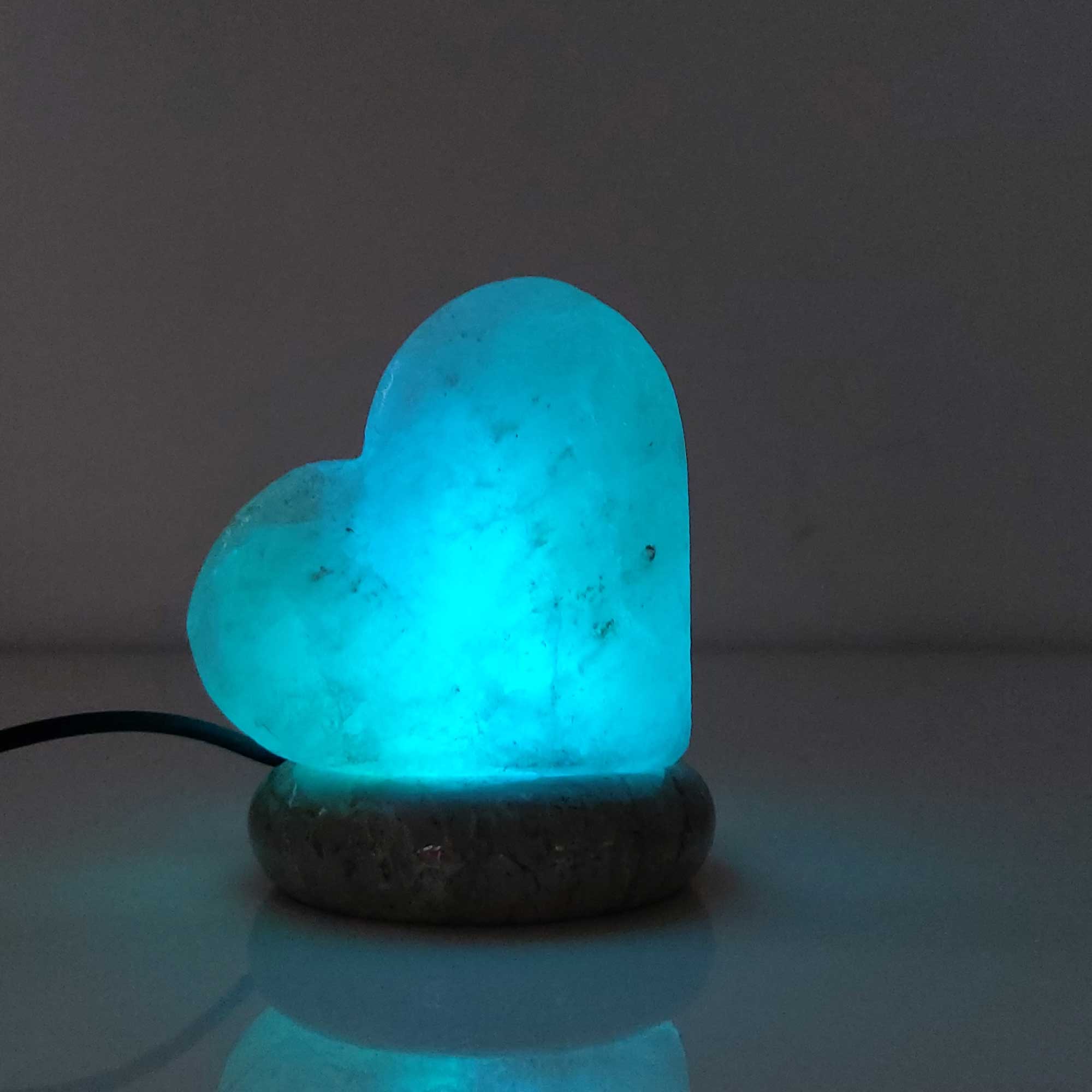 USB Colour Changing Salt Himalayan Lamp - Heart Love Shape Pink Rock LED Light-Home & Garden > Lighting > Table Lamps-PEROZ Accessories