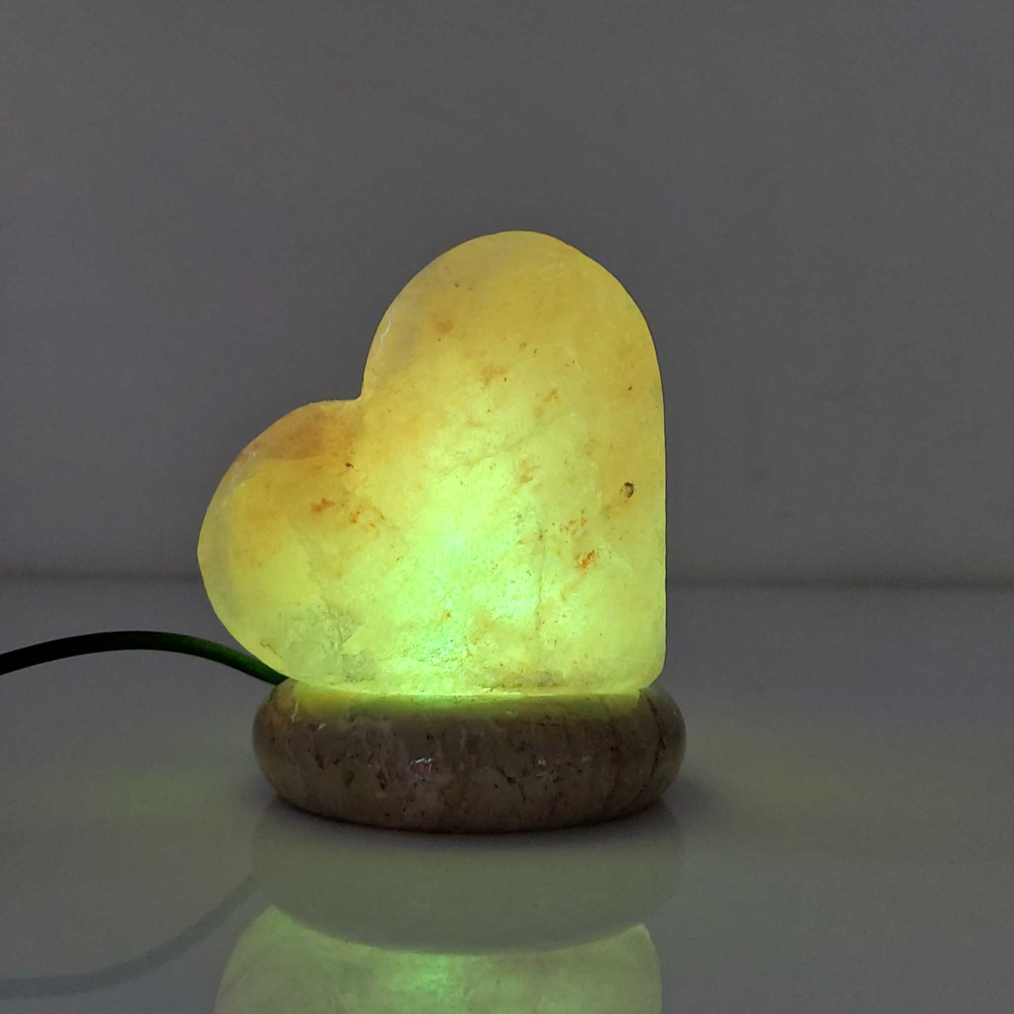 USB Colour Changing Salt Himalayan Lamp - Heart Love Shape Pink Rock LED Light-Home & Garden > Lighting > Table Lamps-PEROZ Accessories