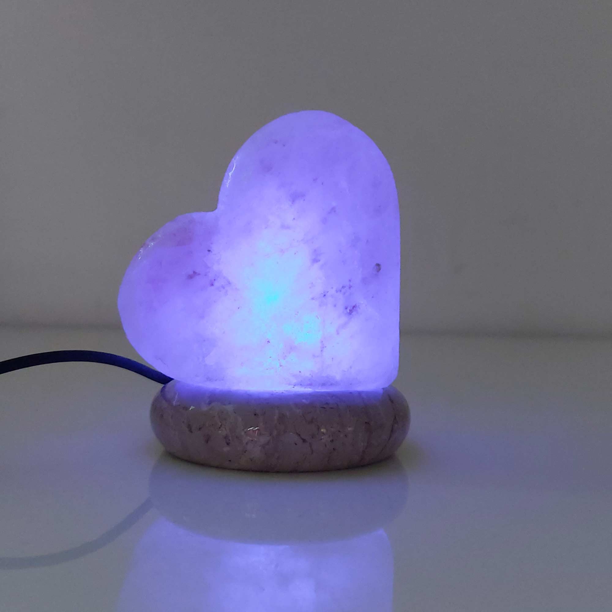 USB Colour Changing Salt Himalayan Lamp - Heart Love Shape Pink Rock LED Light-Home & Garden > Lighting > Table Lamps-PEROZ Accessories
