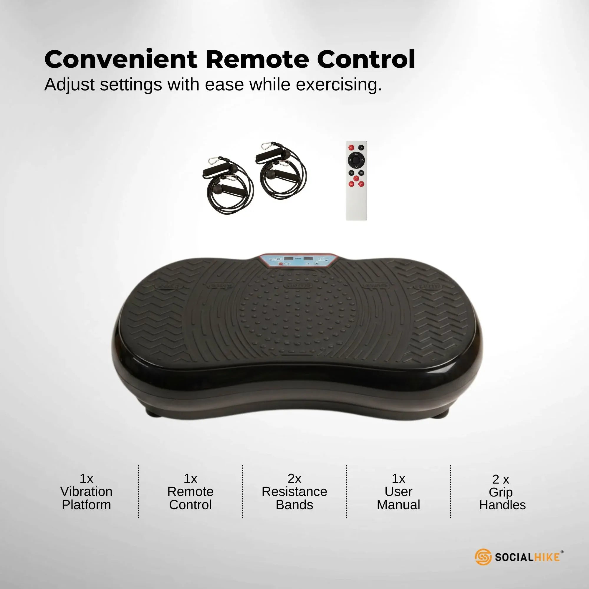 Social Hike 68cm Vibration Plate Machine Full Body Workout Platform Black-Sports & Fitness > Fitness Accessories-PEROZ Accessories