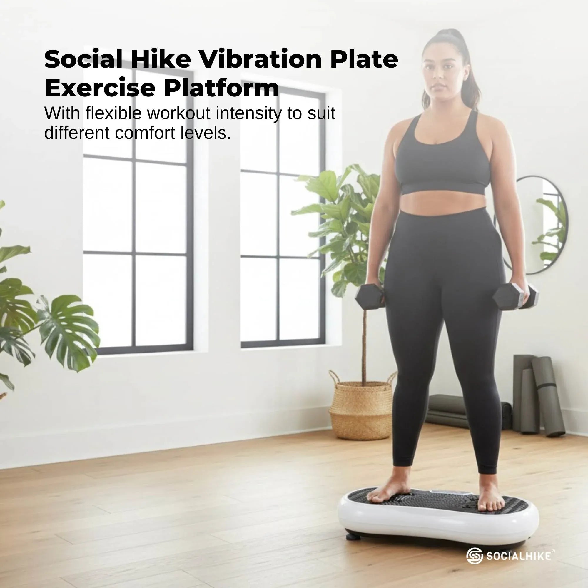 Social Hike 68cm Vibration Plate Machine Full Body Workout Platform White-Sports & Fitness > Fitness Accessories-PEROZ Accessories