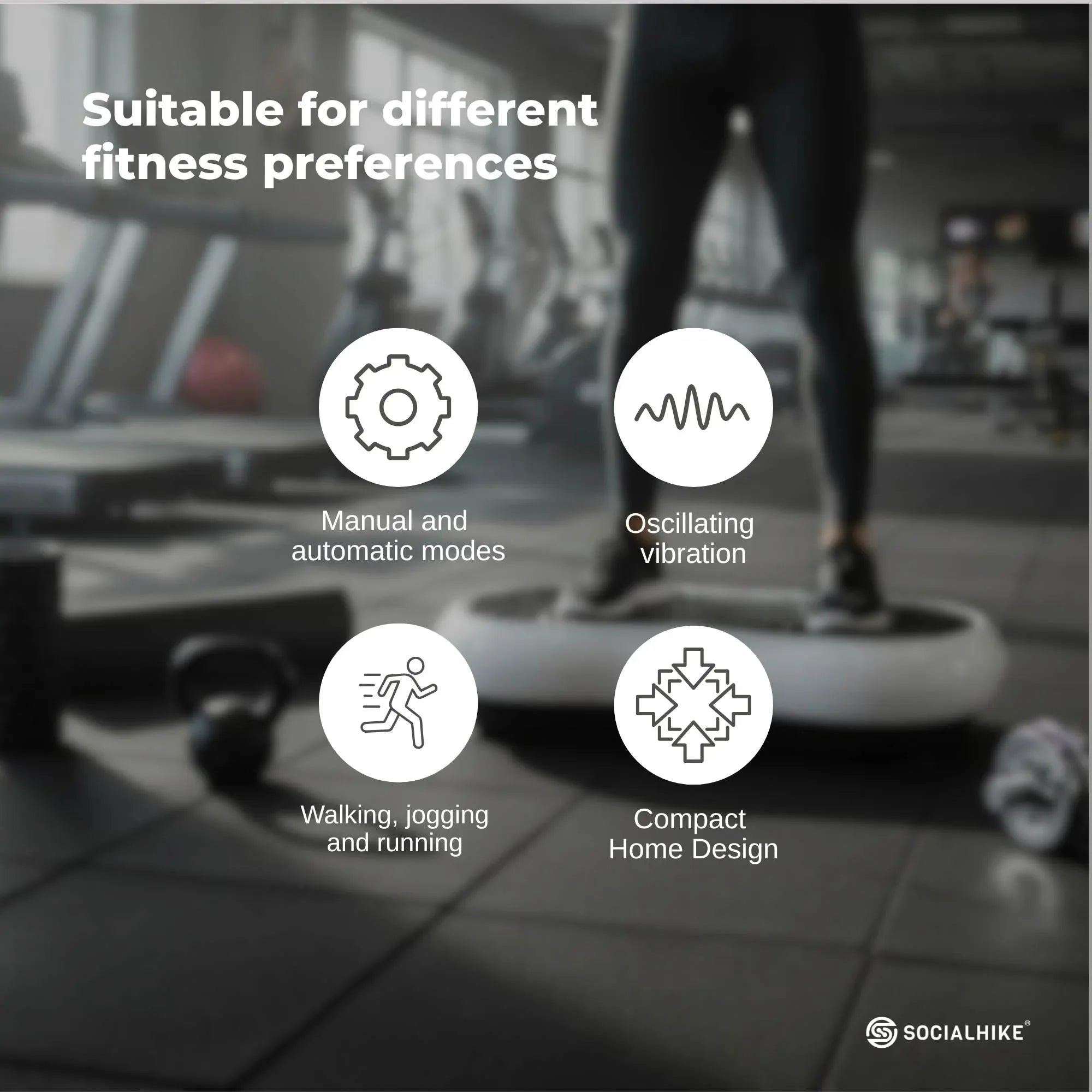 Social Hike 68cm Vibration Plate Machine Full Body Workout Platform White-Sports & Fitness > Fitness Accessories-PEROZ Accessories