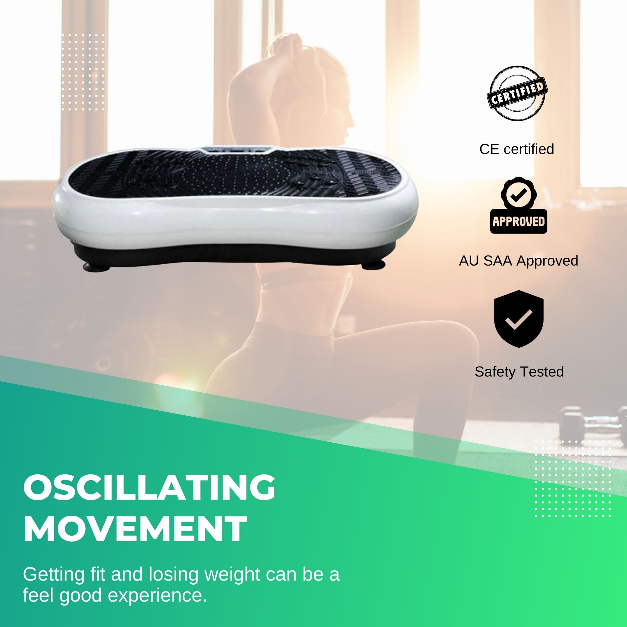 Social Hike White Vibration Machine Platform - Exercise Plate Whole Body Workout-Sports & Fitness > Fitness Accessories-PEROZ Accessories