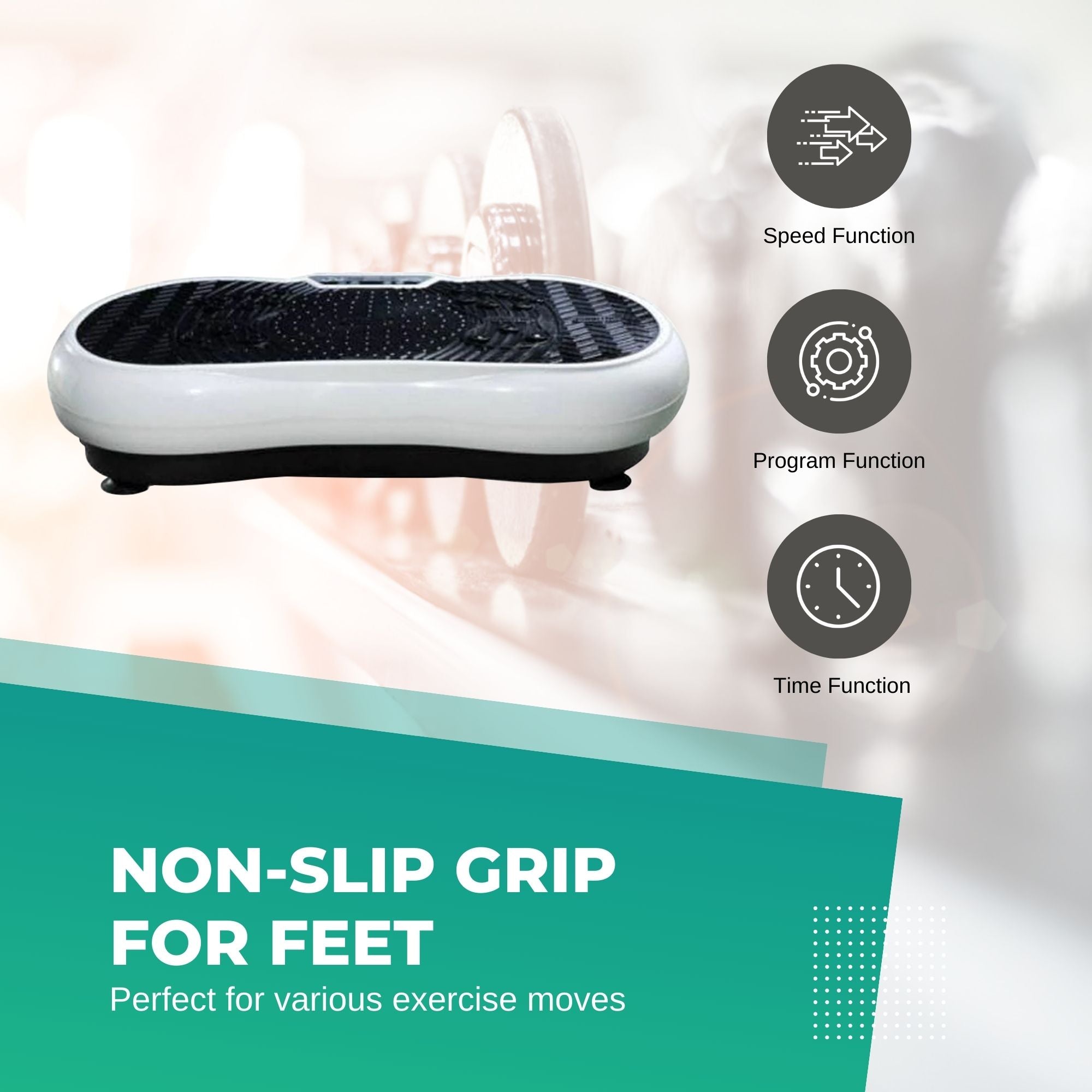 Social Hike White Vibration Machine Platform - Exercise Plate Whole Body Workout-Sports & Fitness > Fitness Accessories-PEROZ Accessories