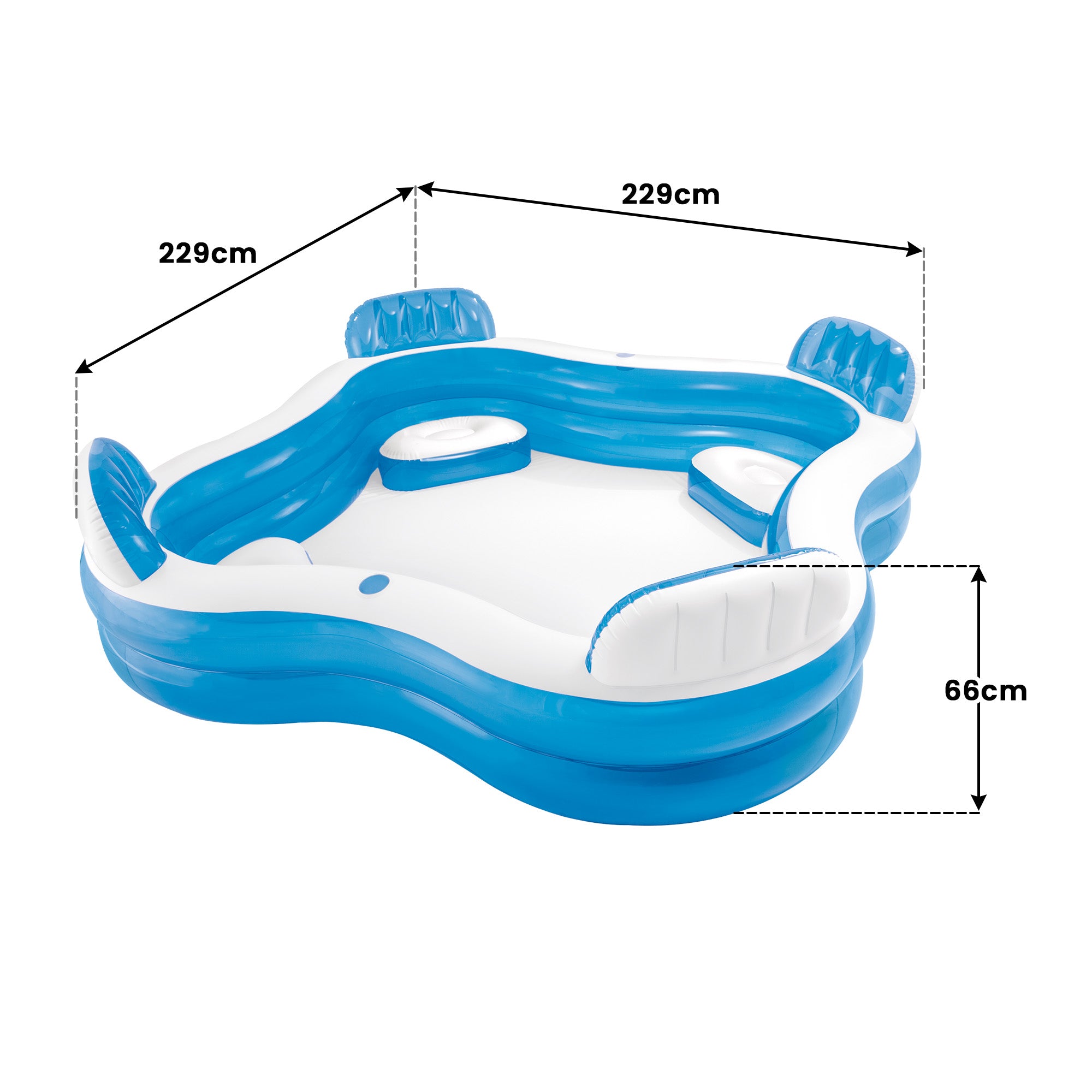 Intex Swim Center Square Inflatable Lounge Pool-Home & Garden > Pool & Accessories > Pool Toys & Inflatables-PEROZ Accessories
