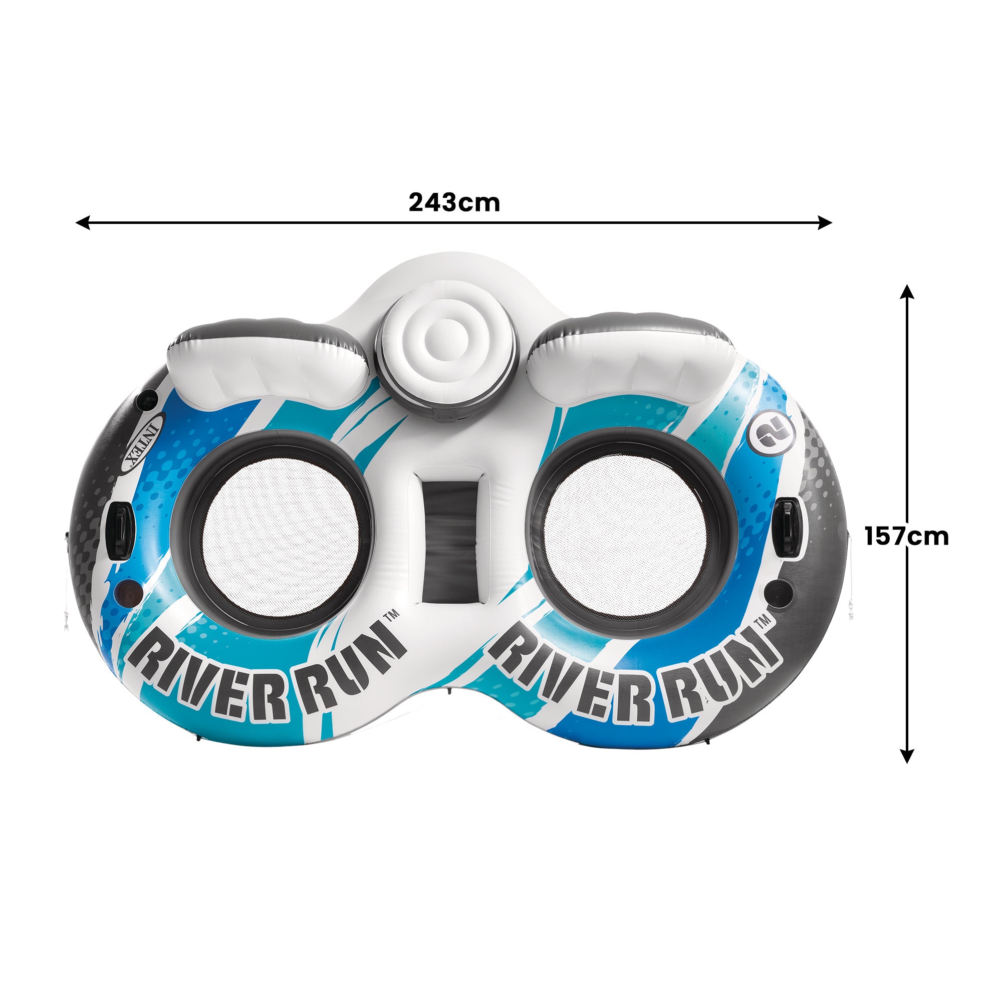 Intex River Run 2 Blue Rapids Inflatable Floating Lake Tube-Home & Garden > Pool & Accessories > Pool Toys & Inflatables-PEROZ Accessories
