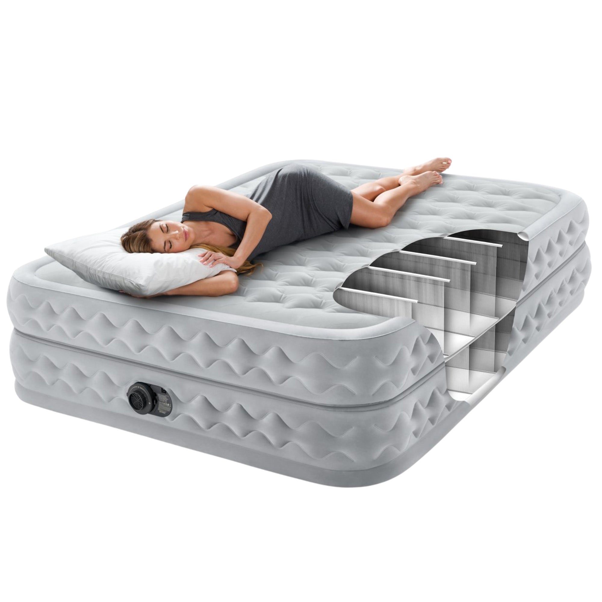 Intex Dura-Beam® Deluxe Queen Supreme Air-Flow Air Mattress-Outdoor Recreation > Camping > Inflatable Mattresses-PEROZ Accessories