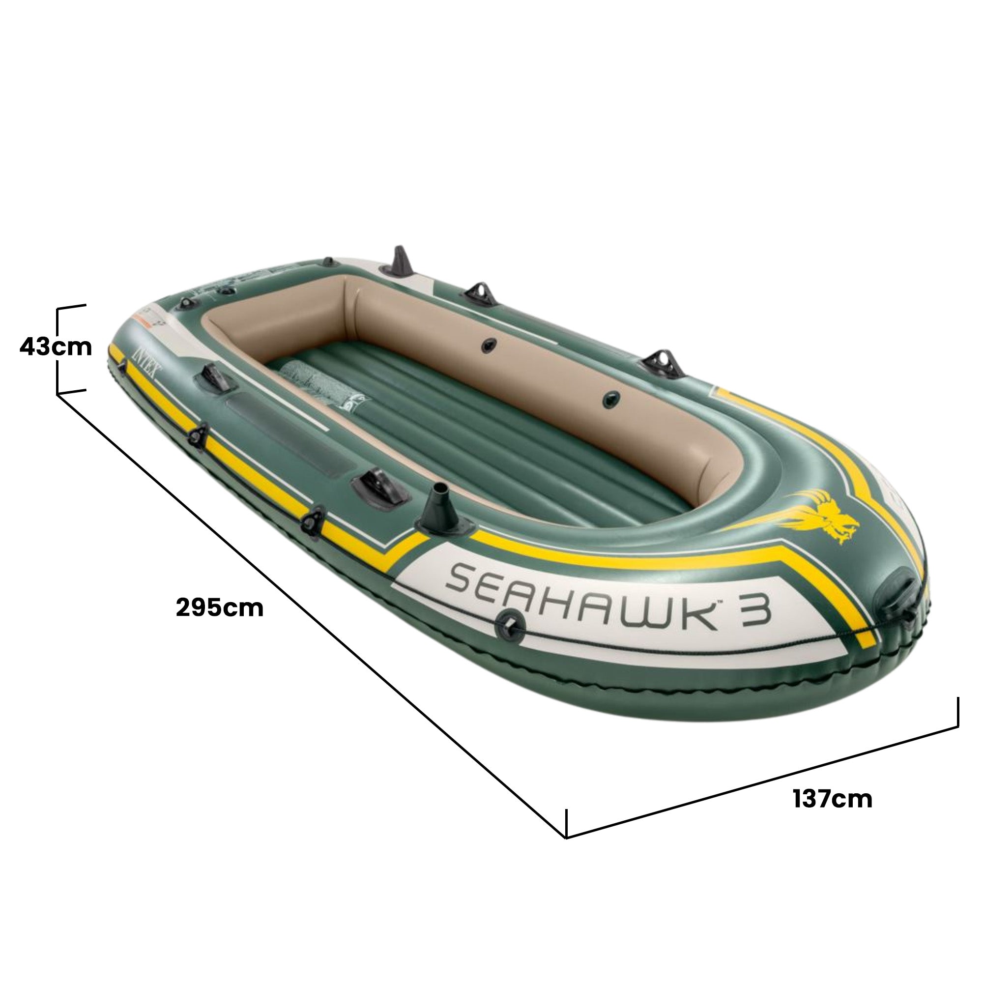 Intex Seahawk 3-person Inflatable Boat Set-Outdoor Recreation > Boating > Boating Accessories-PEROZ Accessories
