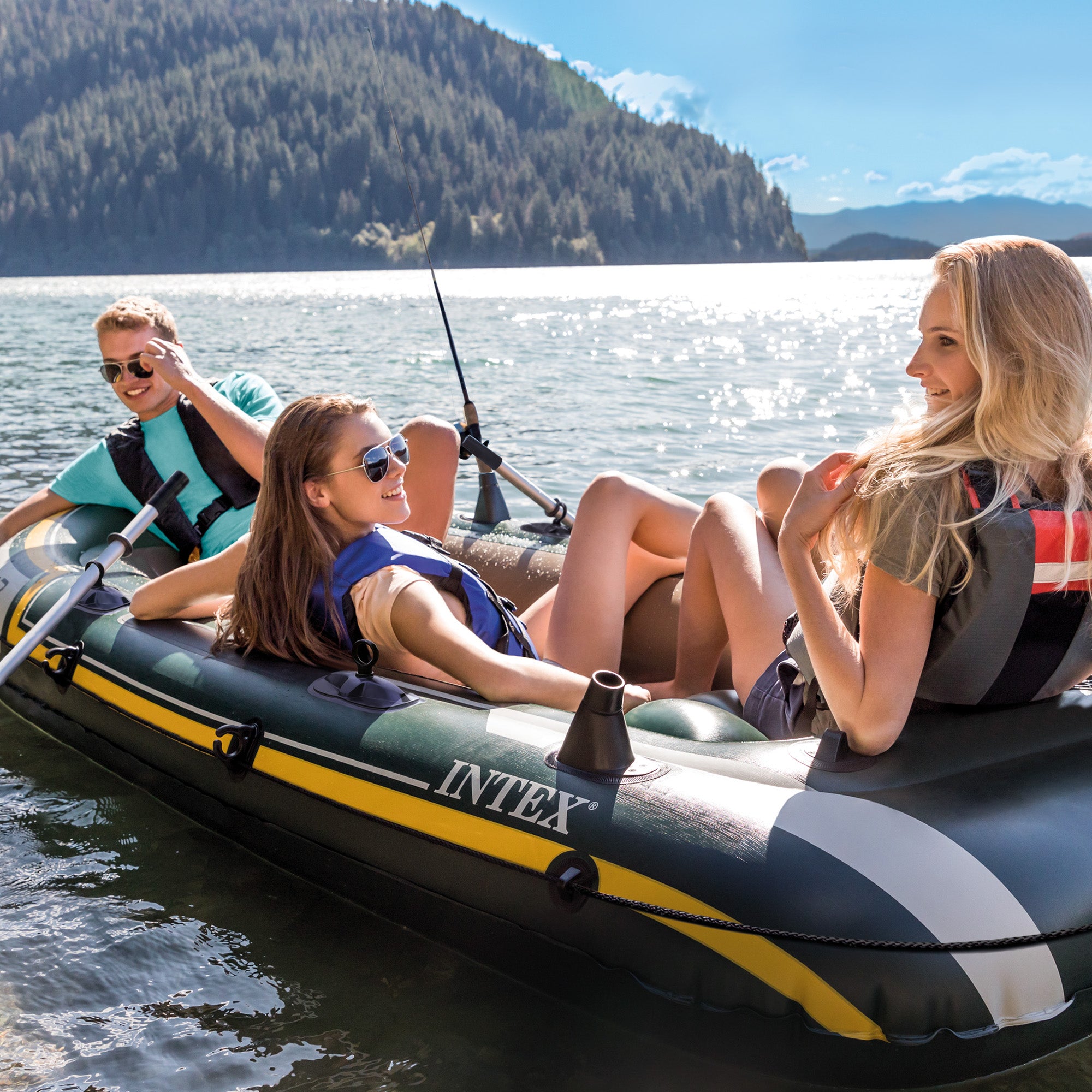 Intex Seahawk 3-person Inflatable Boat Set-Outdoor Recreation > Boating > Boating Accessories-PEROZ Accessories