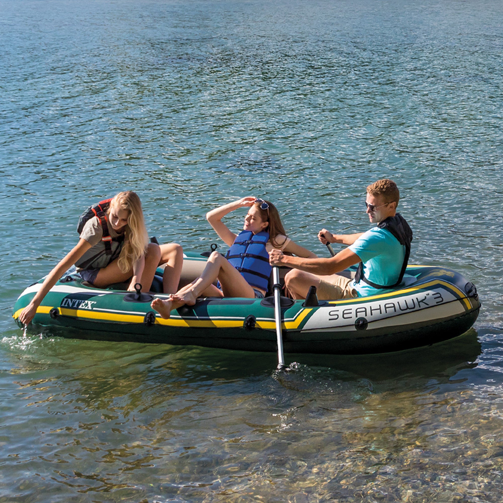 Intex Seahawk 3-person Inflatable Boat Set-Outdoor Recreation > Boating > Boating Accessories-PEROZ Accessories