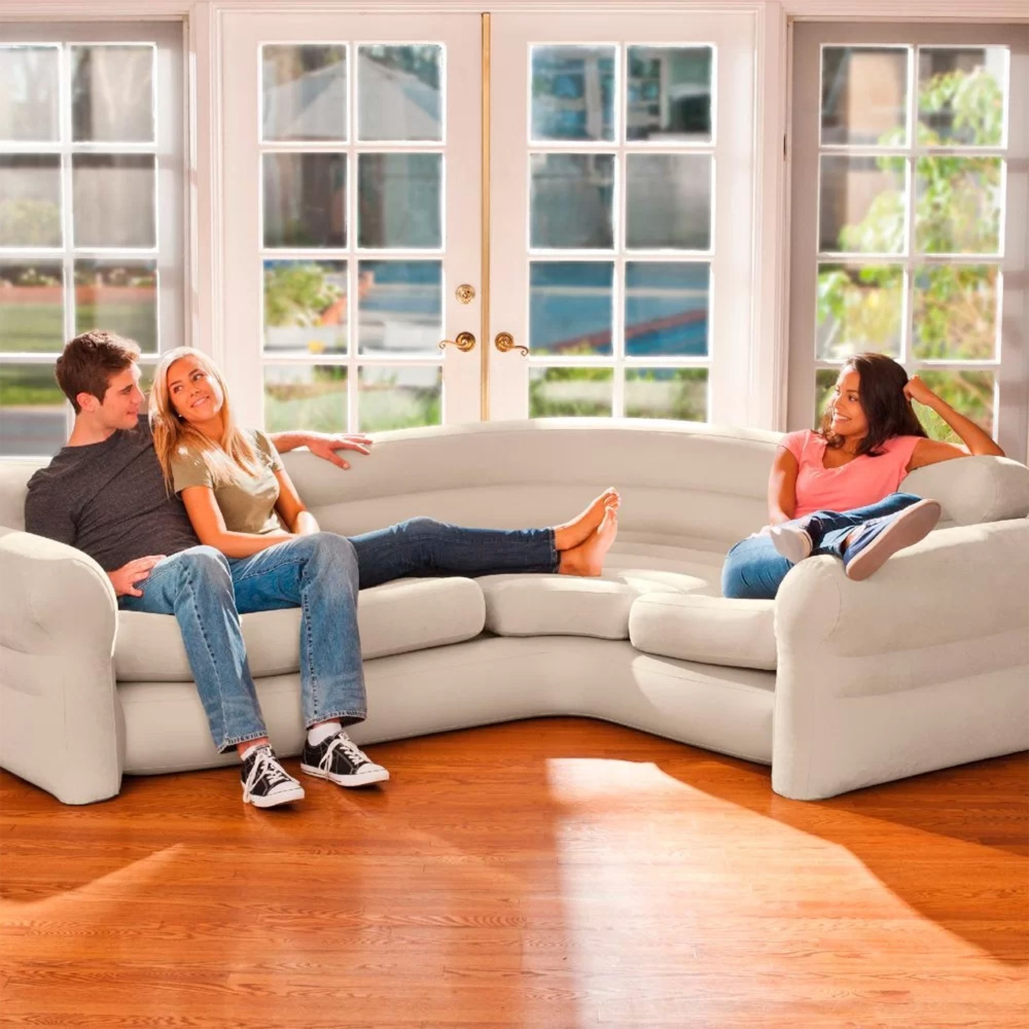 Intex Corner Sofa Inflatable Couch - L-shaped Corner Sofa-Home & Garden > Bedding > Pillows-PEROZ Accessories