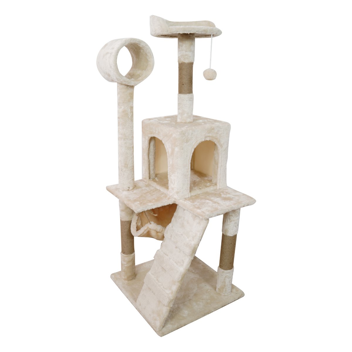 Furtastic 135cm Cat Tree Scratching Post - Beige-Cat Trees-PEROZ Accessories