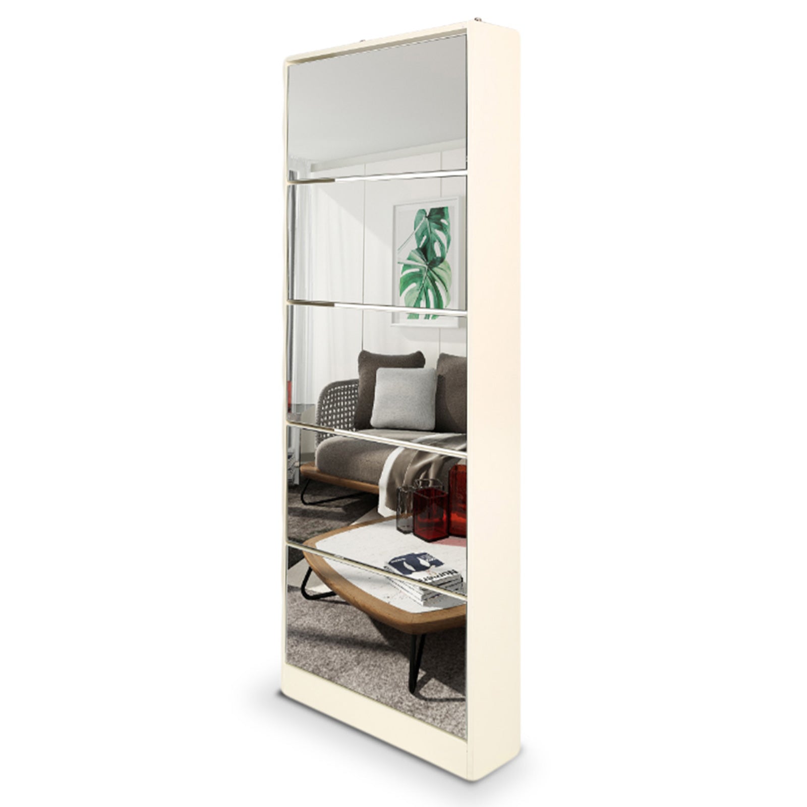 Sarantino 24 Pairs Shoe Cabinet Rack Storage Cupboard Organiser Shelf 5 Level Drawers-Shoe Storage Cabinets-PEROZ Accessories