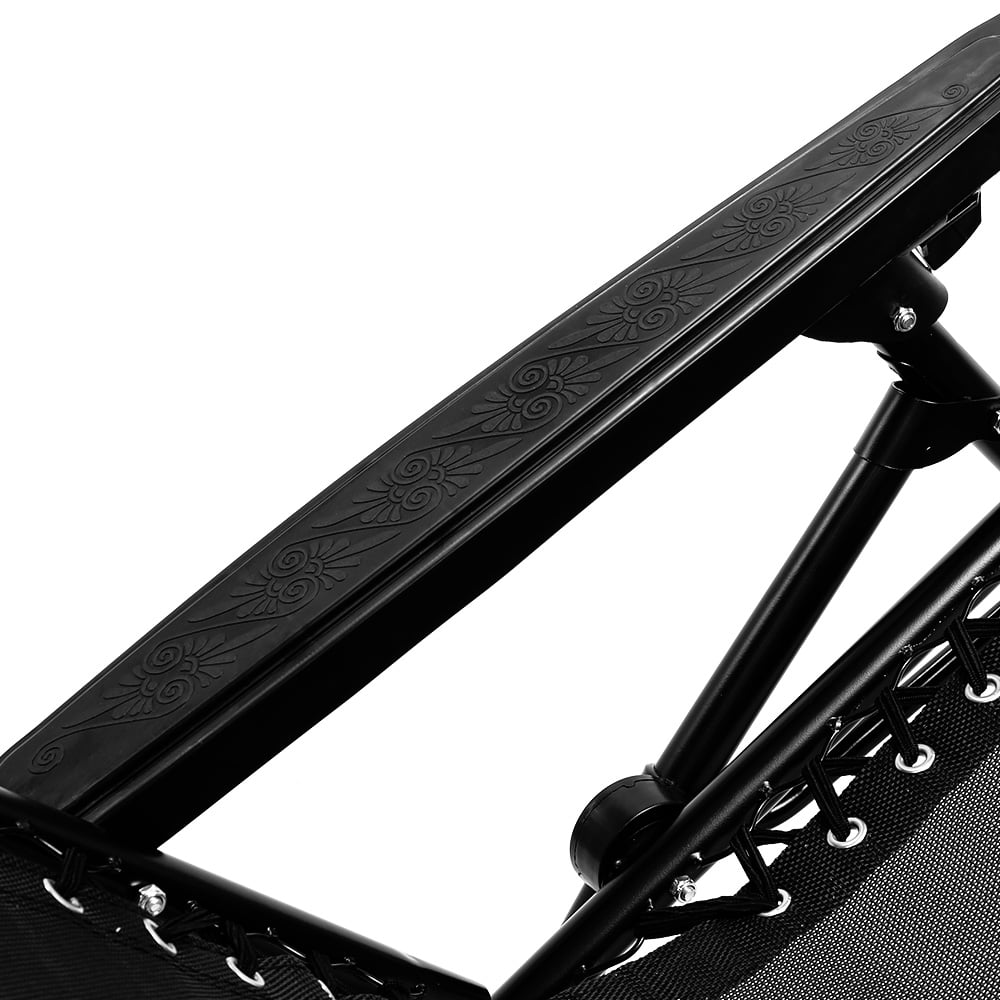 Wallaroo Zero Gravity Reclining Deck Lounge Sun Beach Chair Outdoor Folding Camping - Black-Furniture > Outdoor > Outdoor Sofas & Lounge Sets-PEROZ Accessories