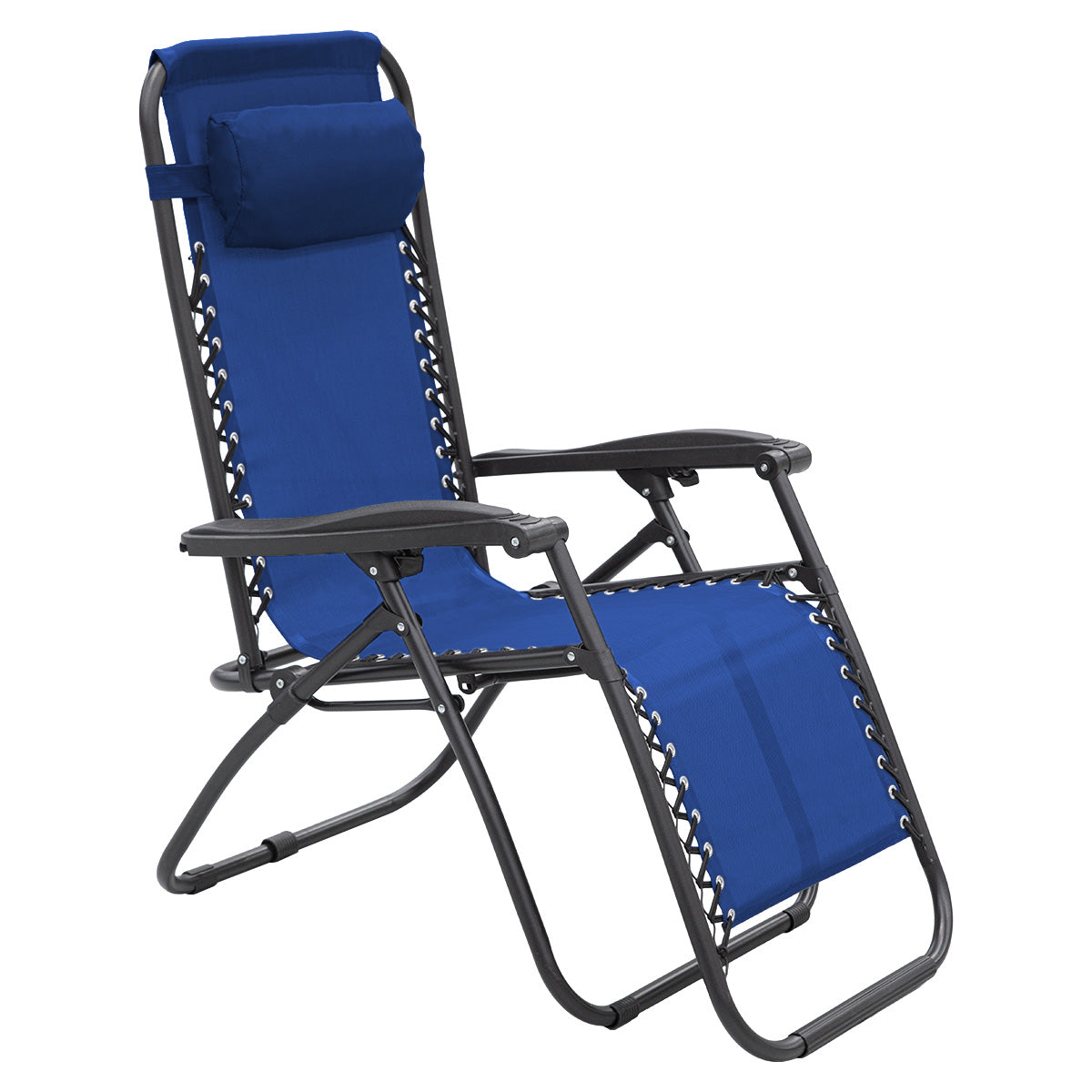 Wallaroo Zero Gravity Reclining Deck Lounge Sun Beach Chair Outdoor Folding Camping - Grey-Furniture > Outdoor > Outdoor Sofas & Lounge Sets-PEROZ Accessories