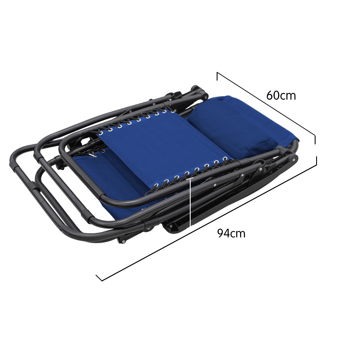 Wallaroo Zero Gravity Reclining Deck Lounge Sun Beach Chair Outdoor Folding Camping - Grey-Furniture > Outdoor > Outdoor Sofas & Lounge Sets-PEROZ Accessories