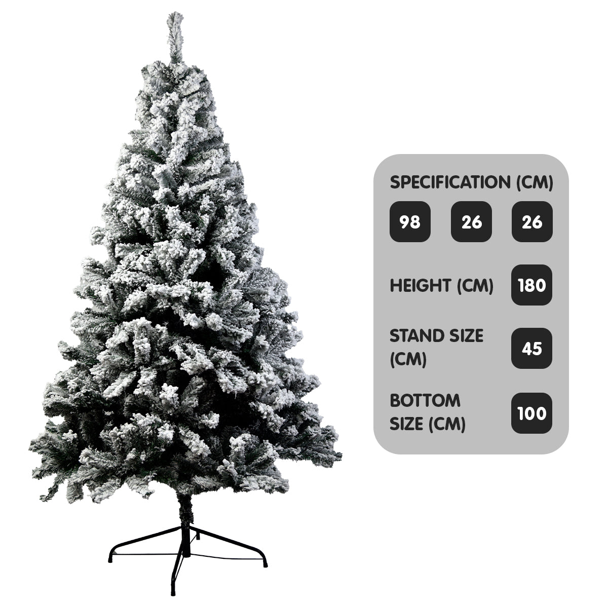 Christabelle Snow-Tipped Artificial Christmas Tree 1.8m - 850 Tips-Christmas Trees-PEROZ Accessories