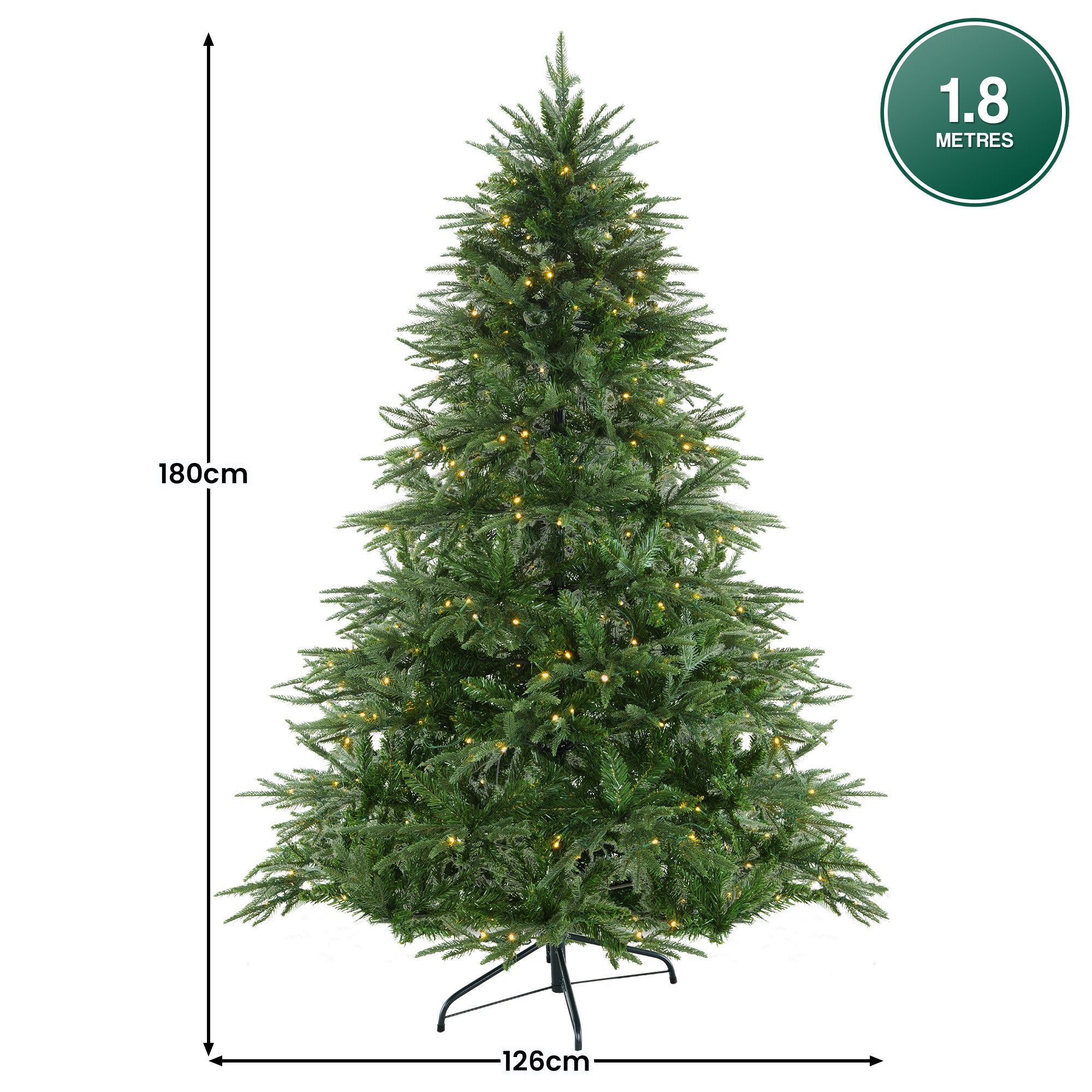 Christabelle 1.8m Prelit Everglow Fir Christmas Tree With 300 Led Lights-Occasions > Christmas > Christmas Trees-PEROZ Accessories
