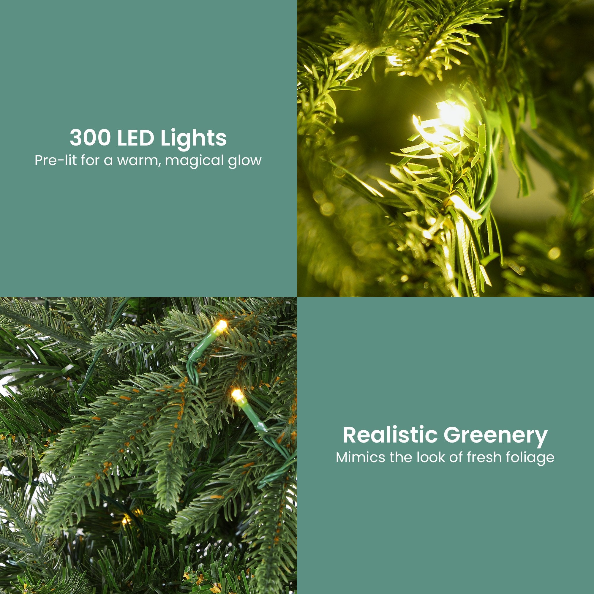 Christabelle 1.8m Prelit Everglow Fir Christmas Tree With 300 Led Lights-Occasions > Christmas > Christmas Trees-PEROZ Accessories