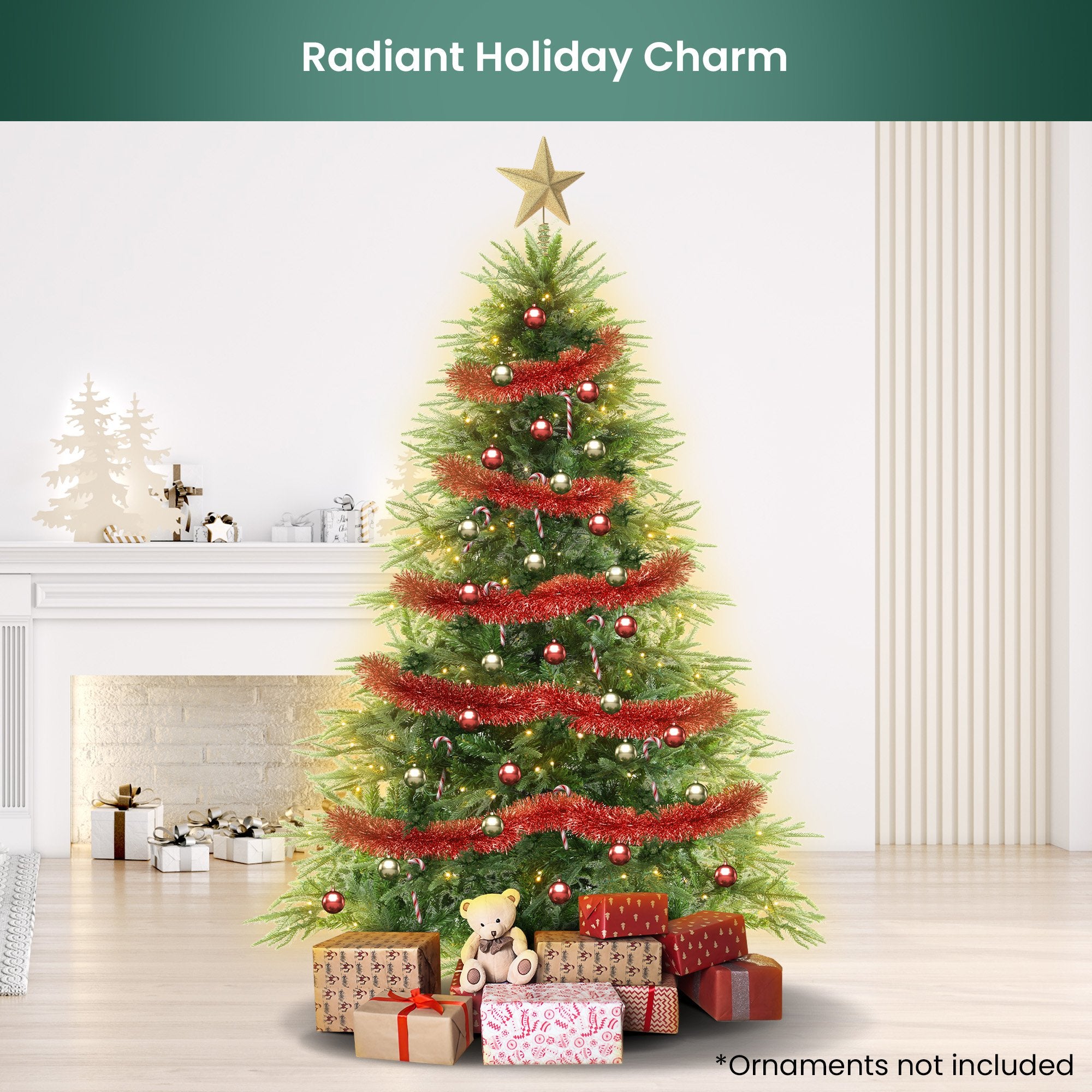 Christabelle 1.8m Prelit Everglow Fir Christmas Tree With 300 Led Lights-Occasions > Christmas > Christmas Trees-PEROZ Accessories