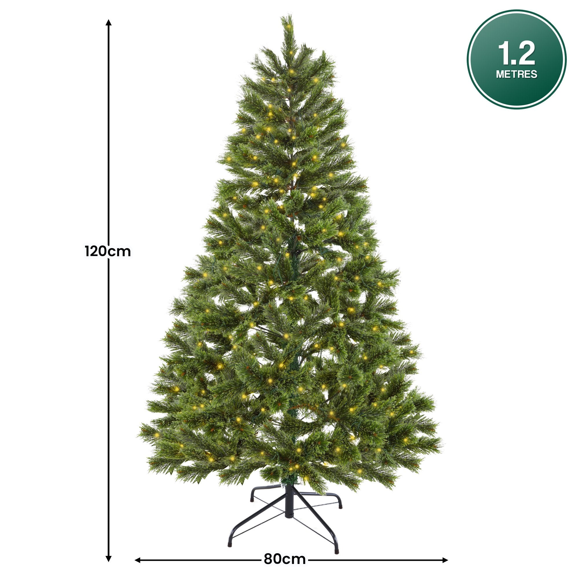 Christabelle 1.2m Prelit Lumina Pine Christmas Tree With 150 Led Lights-Occasions > Christmas > Christmas Trees-PEROZ Accessories