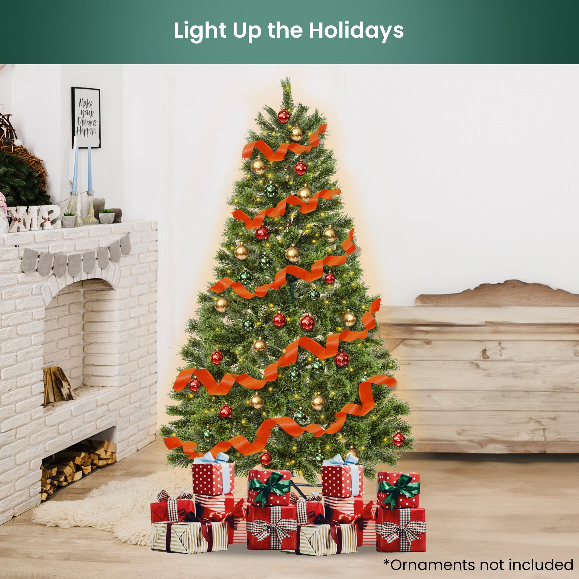 Christabelle 1.2m Prelit Lumina Pine Christmas Tree With 150 Led Lights-Occasions > Christmas > Christmas Trees-PEROZ Accessories