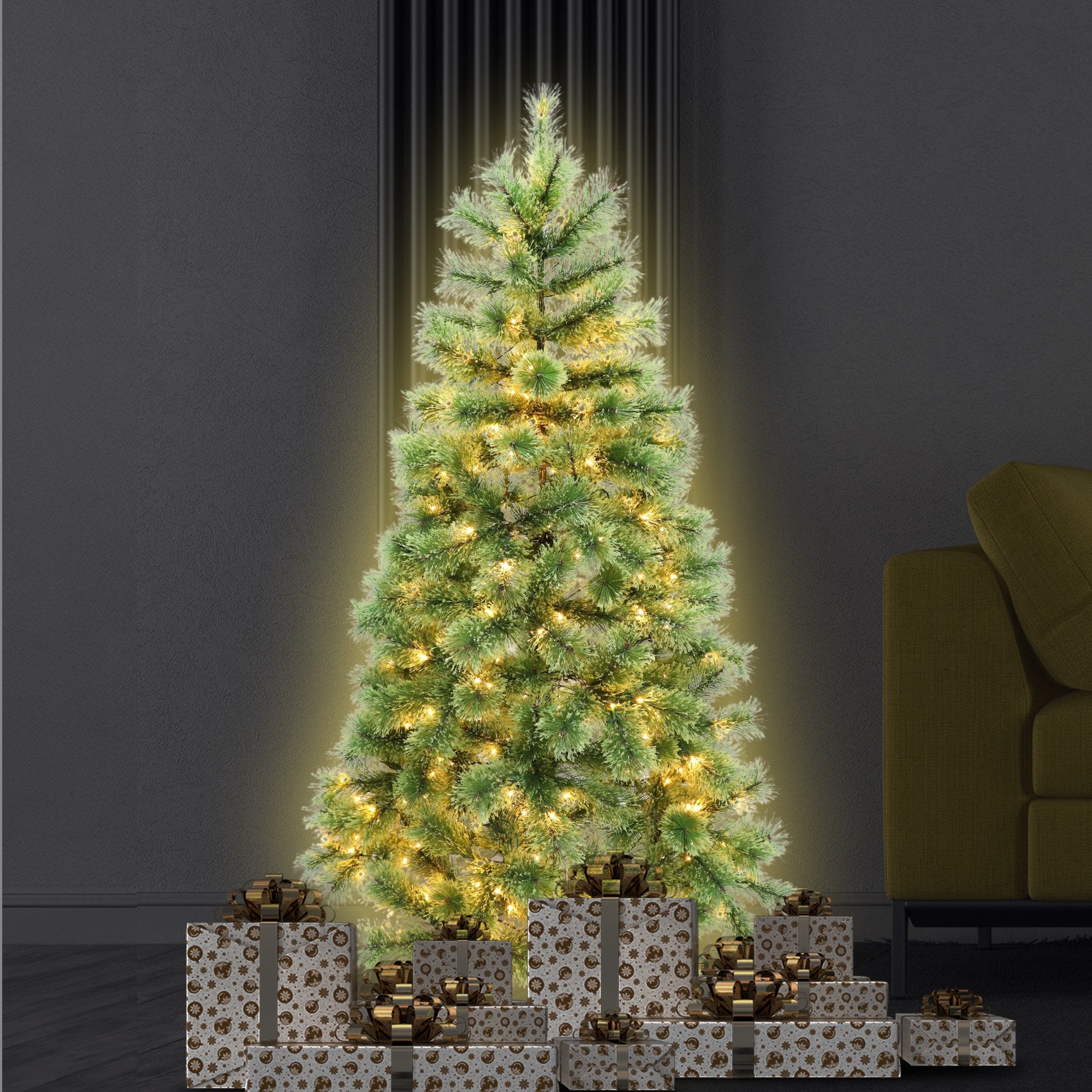 Christabelle 1.2m Prelit Lumina Pine Christmas Tree With 150 Led Lights-Occasions > Christmas > Christmas Trees-PEROZ Accessories