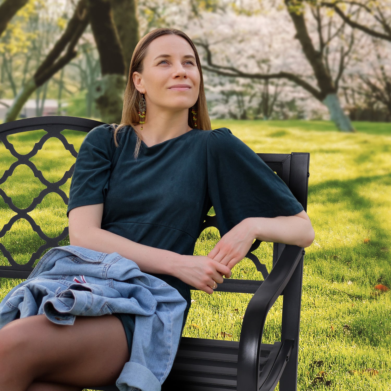 Wallaroo Steel Outdoor Garden Bench - Elegant-Furniture > Outdoor > Outdoor Benches-PEROZ Accessories