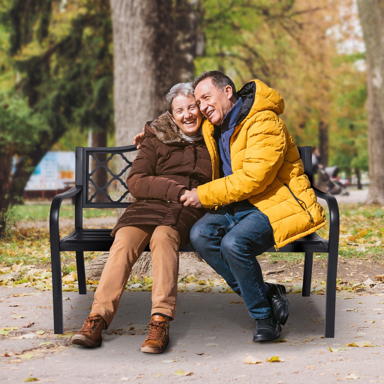 Wallaroo Steel Outdoor Garden Bench - Elegant-Furniture > Outdoor > Outdoor Benches-PEROZ Accessories