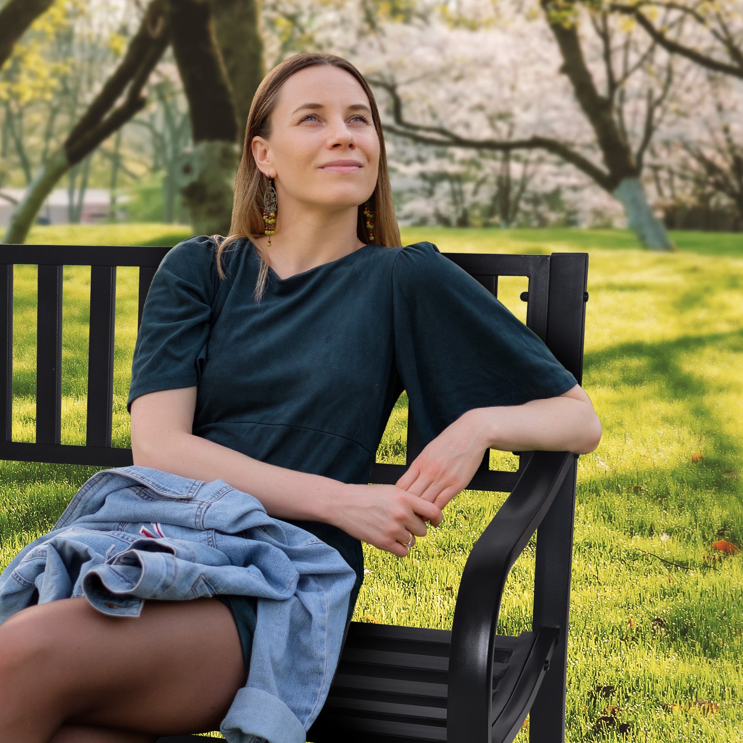 Wallaroo Steel Outdoor Garden Bench - Modern-Furniture > Outdoor > Outdoor Benches-PEROZ Accessories