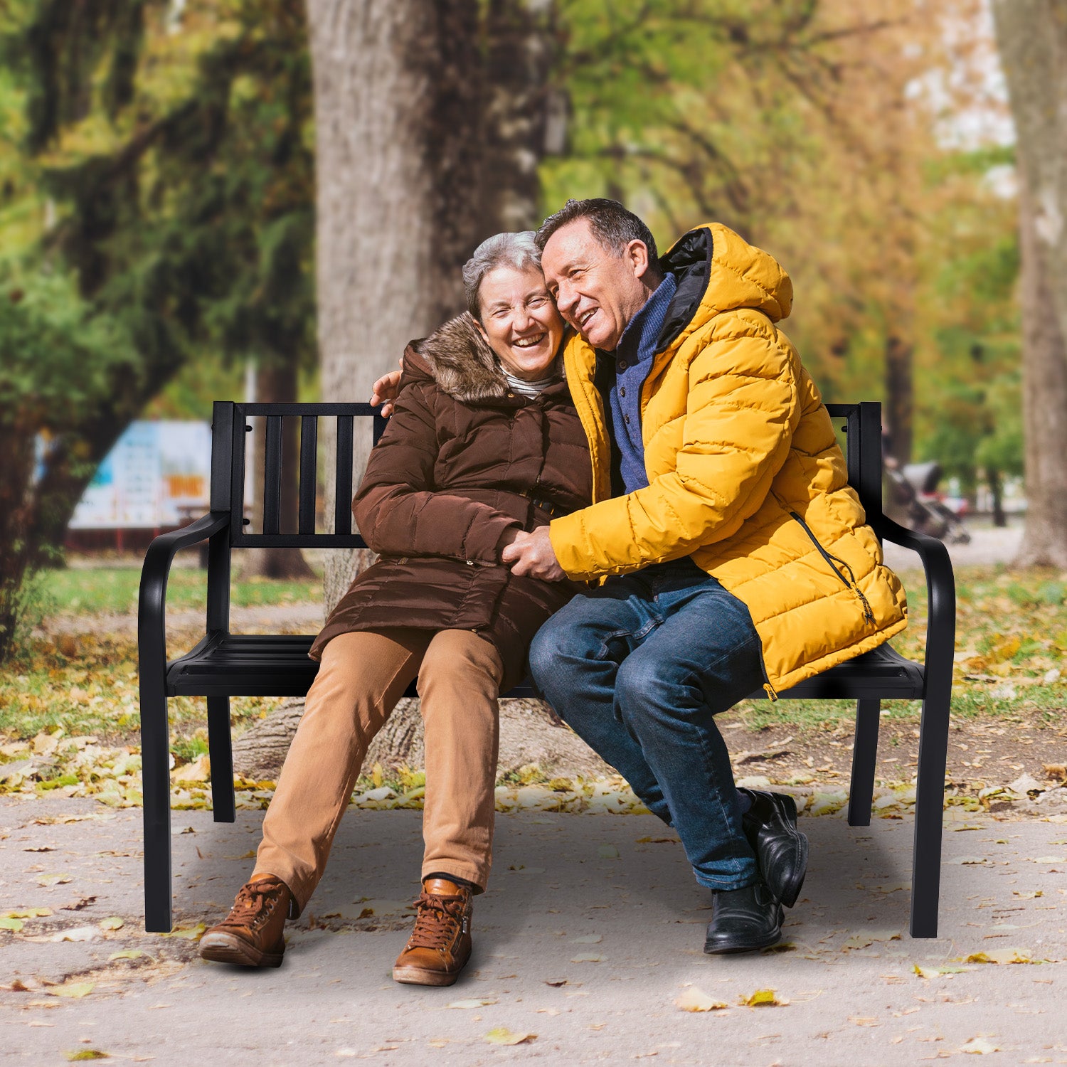 Wallaroo Steel Outdoor Garden Bench - Modern-Furniture > Outdoor > Outdoor Benches-PEROZ Accessories