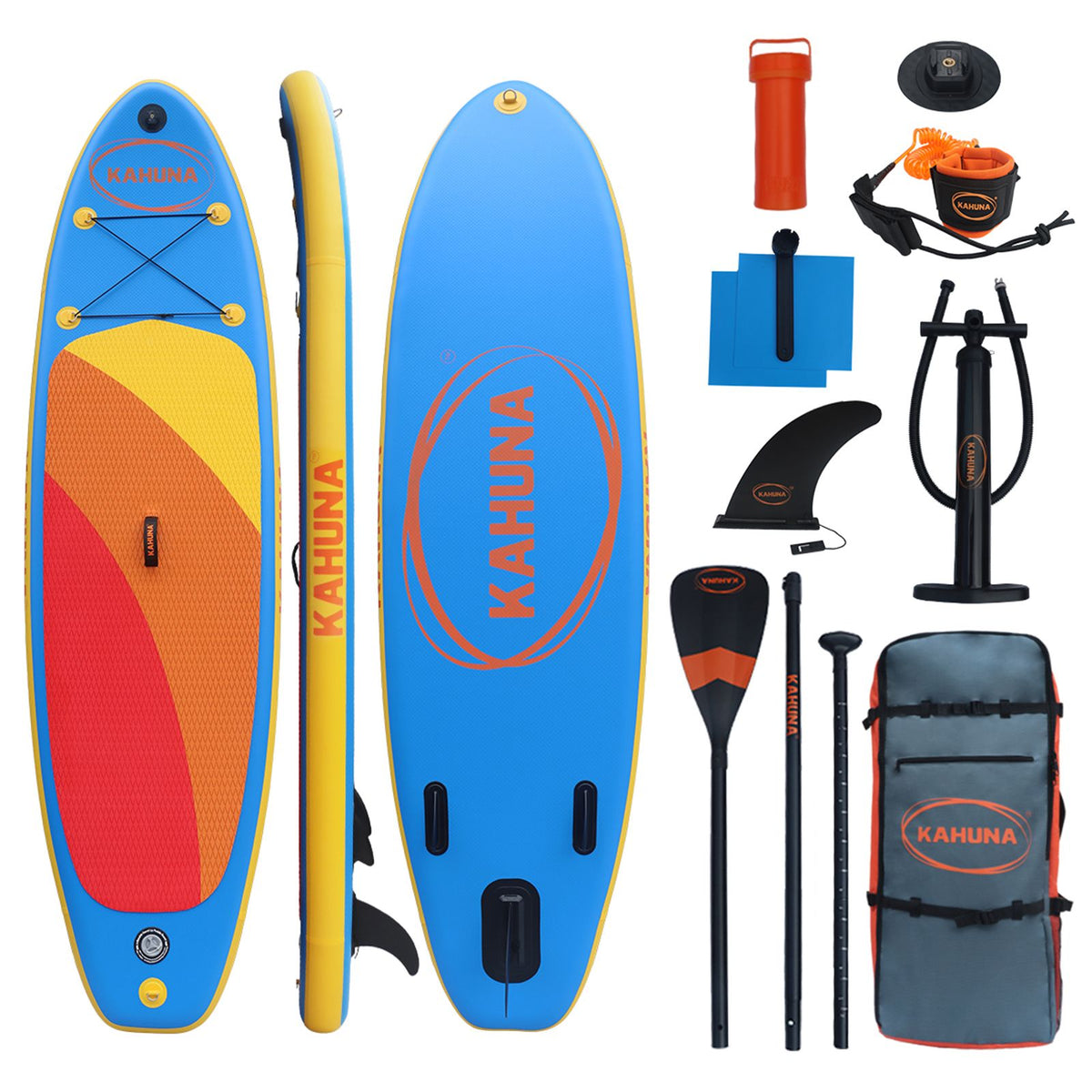 Kahuna Hana 10FT Inflatable Stand Up Paddle Board Set - Non-Slip iSUP Paddleboard with Backpack Paddle Pump Leash-Outdoor > Boating-PEROZ Accessories