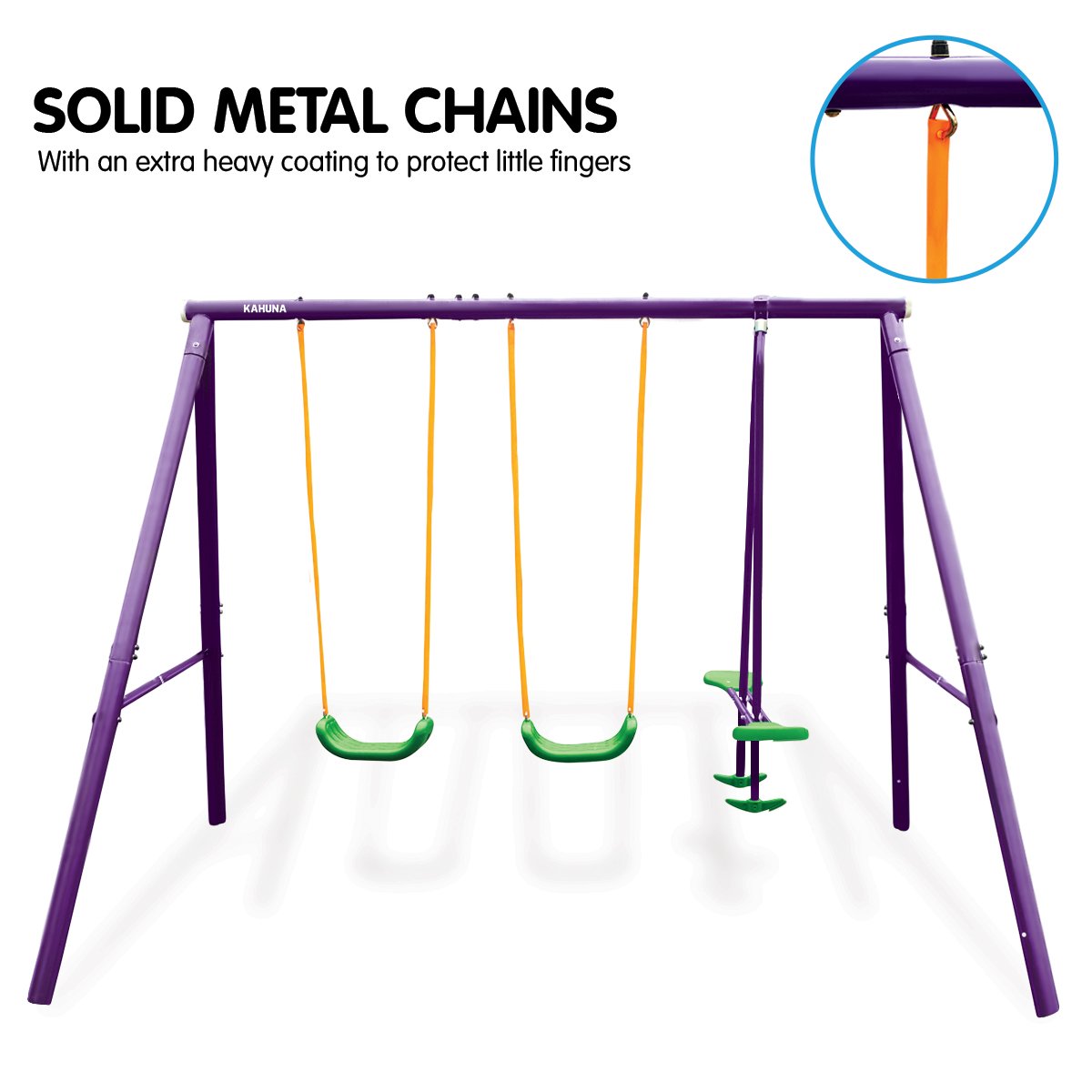 Kahuna Kids 4-Seater Swing Set Purple Green-Gift & Novelty > Games > Board Games-PEROZ Accessories