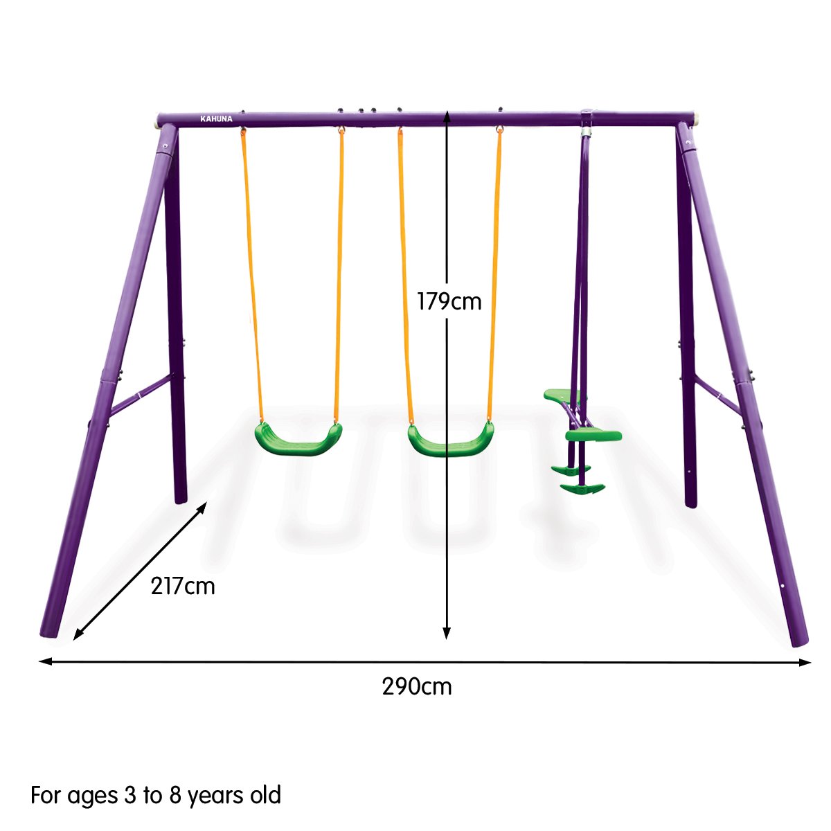 Kahuna Kids 4-Seater Swing Set Purple Green-Gift & Novelty > Games > Board Games-PEROZ Accessories