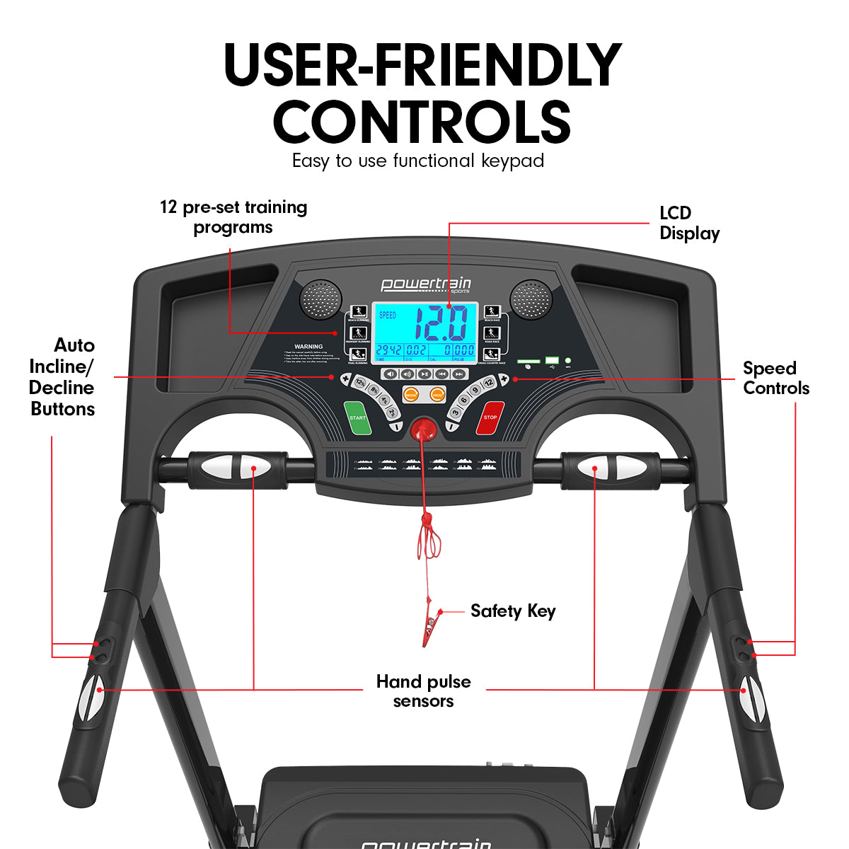 Powertrain K200 Electric Treadmill Folding Home Gym Running Machine-Walking Pad-PEROZ Accessories