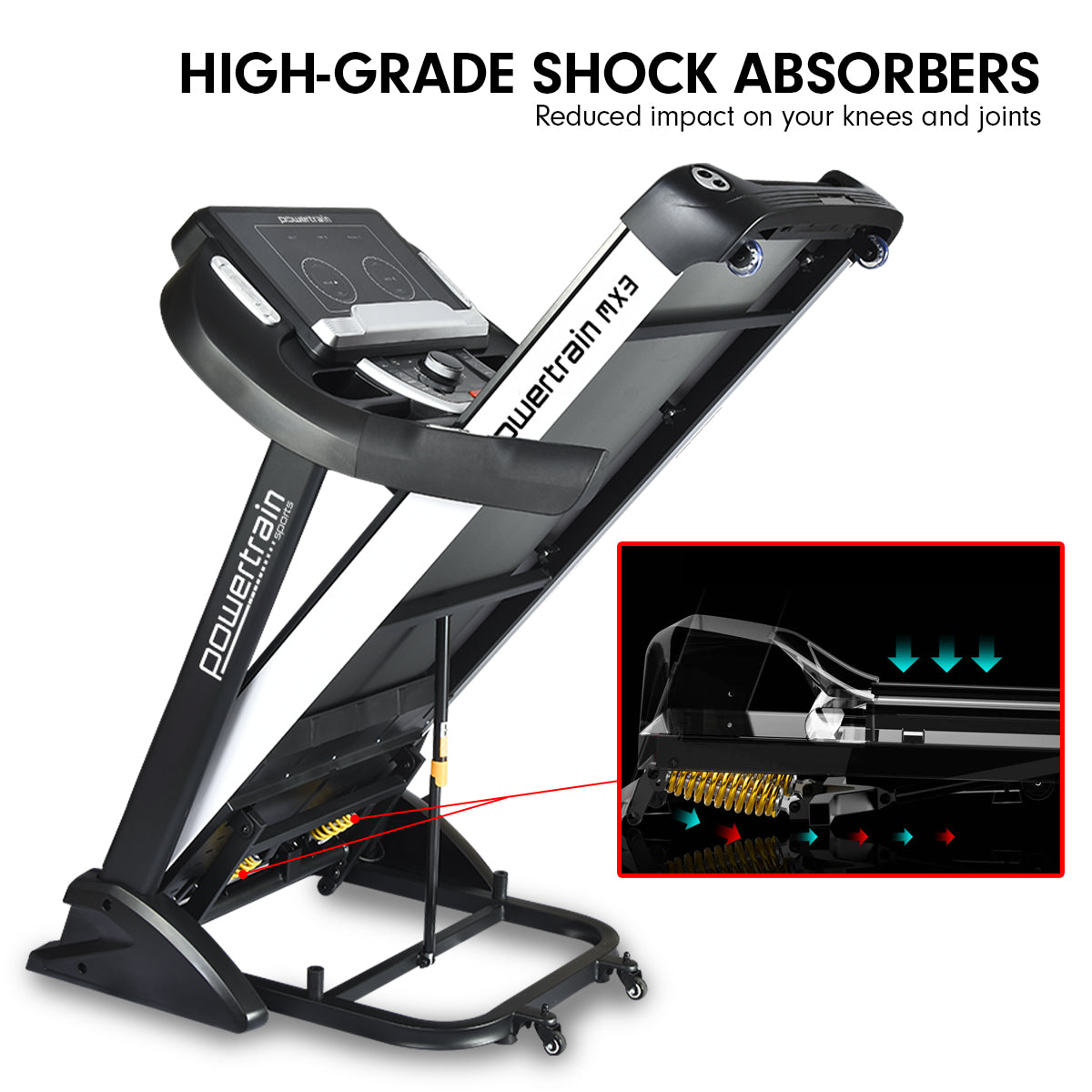 Powertrain MX3 Treadmill Performance Home Gym Cardio Machine-Walking Pad-PEROZ Accessories