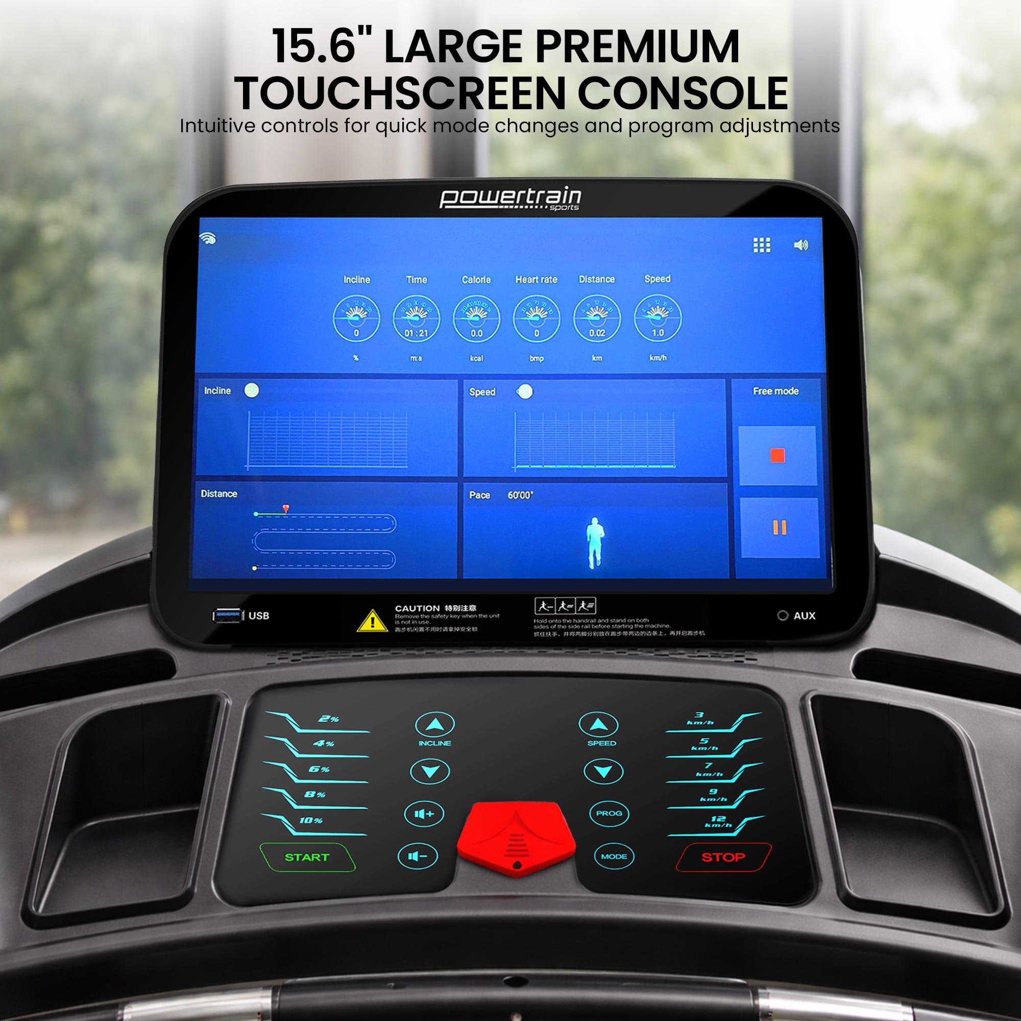 Powertrain V1100 Treadmill with Wifi Touch Screen & Incline-Walking Pad-PEROZ Accessories