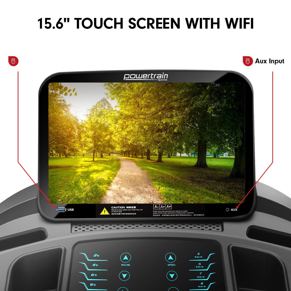 Powertrain V1100 Treadmill with Wifi Touch Screen & Incline-Walking Pad-PEROZ Accessories
