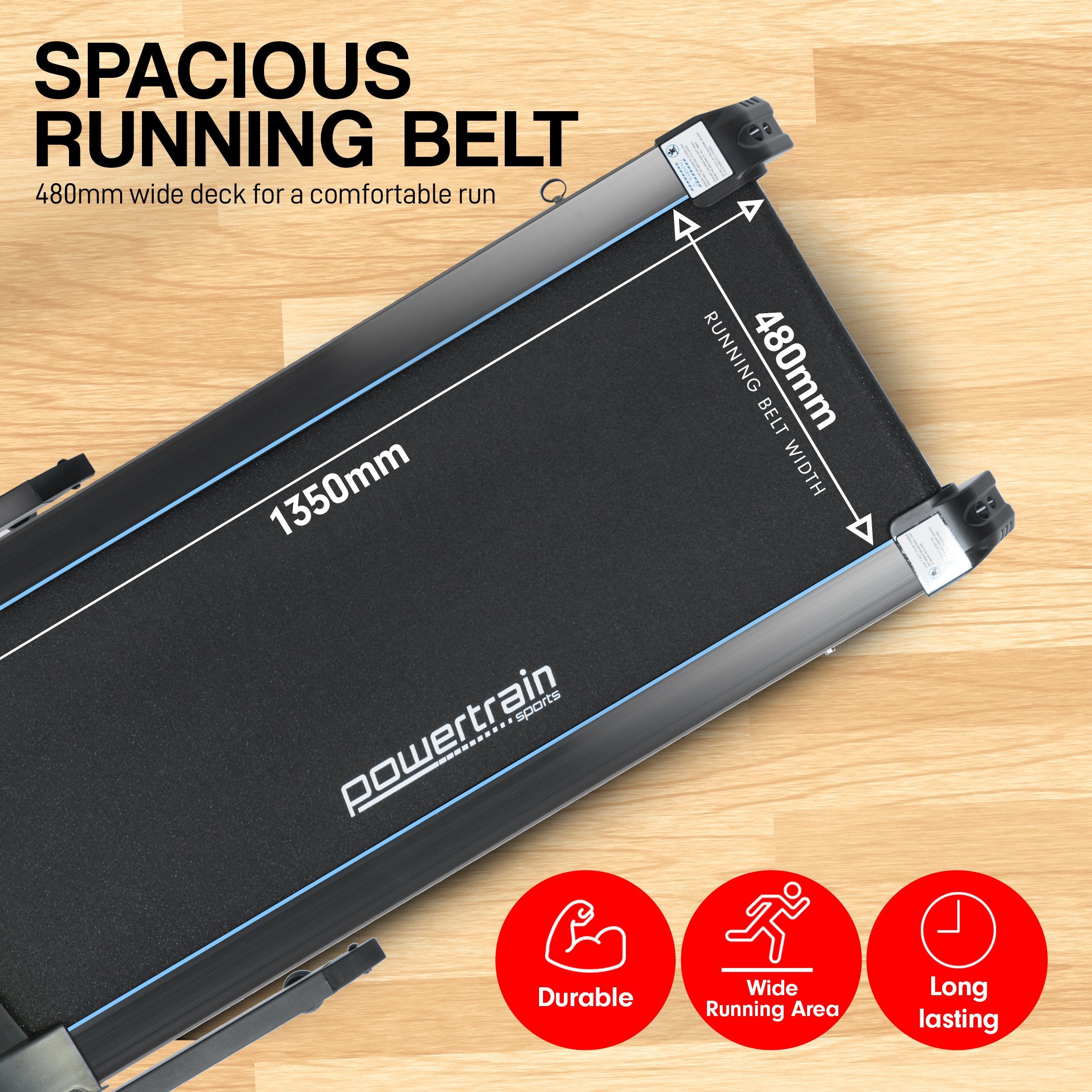 Powertrain V1200 Treadmill with Shock-Absorbing System-Walking Pad-PEROZ Accessories