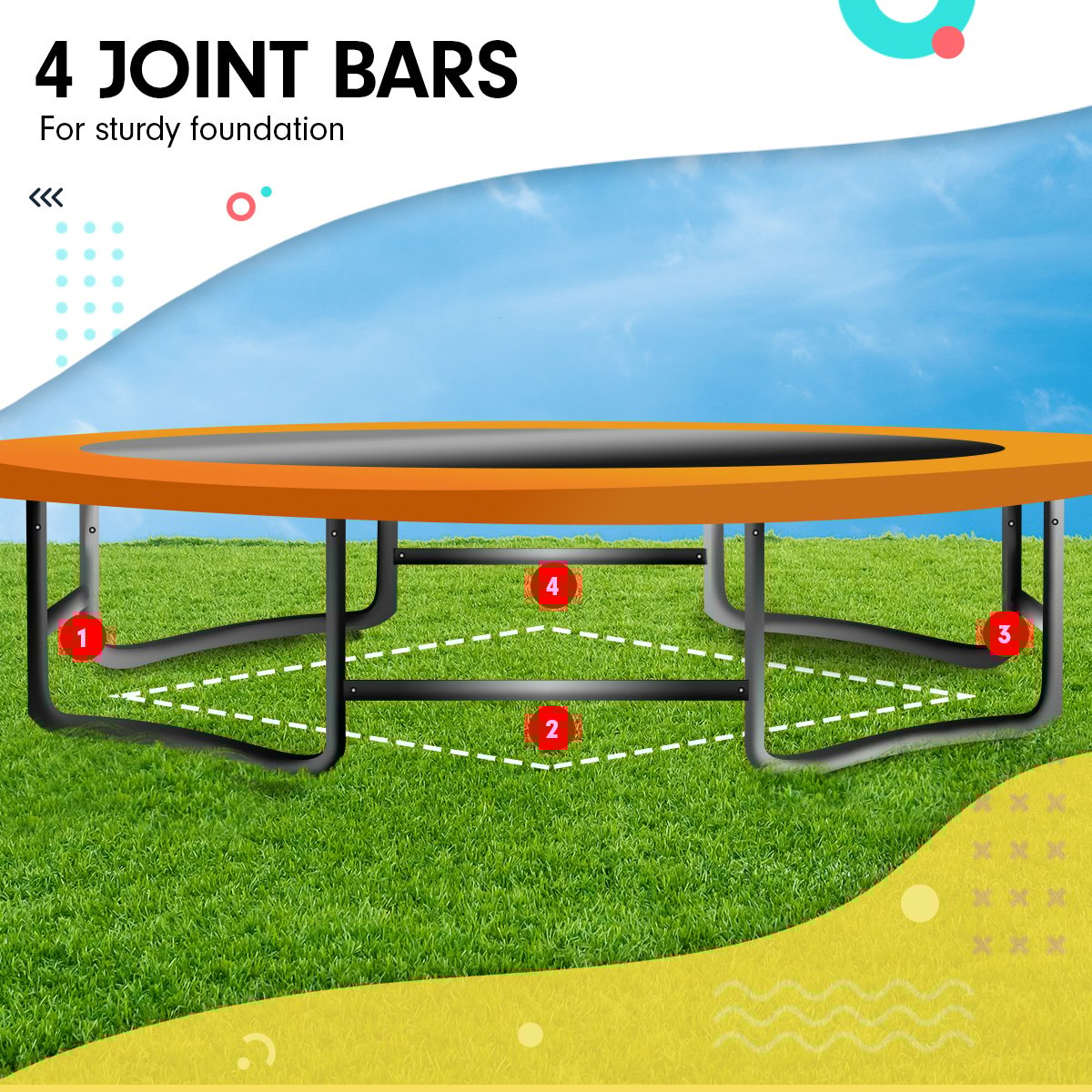 Kahuna 8ft X 14t Outdoor Orange Oval Trampoline With Safety Enclosure And Basketball Hoop Set-Sports & Fitness > Trampolines > Trampolines & Accessories-PEROZ Accessories