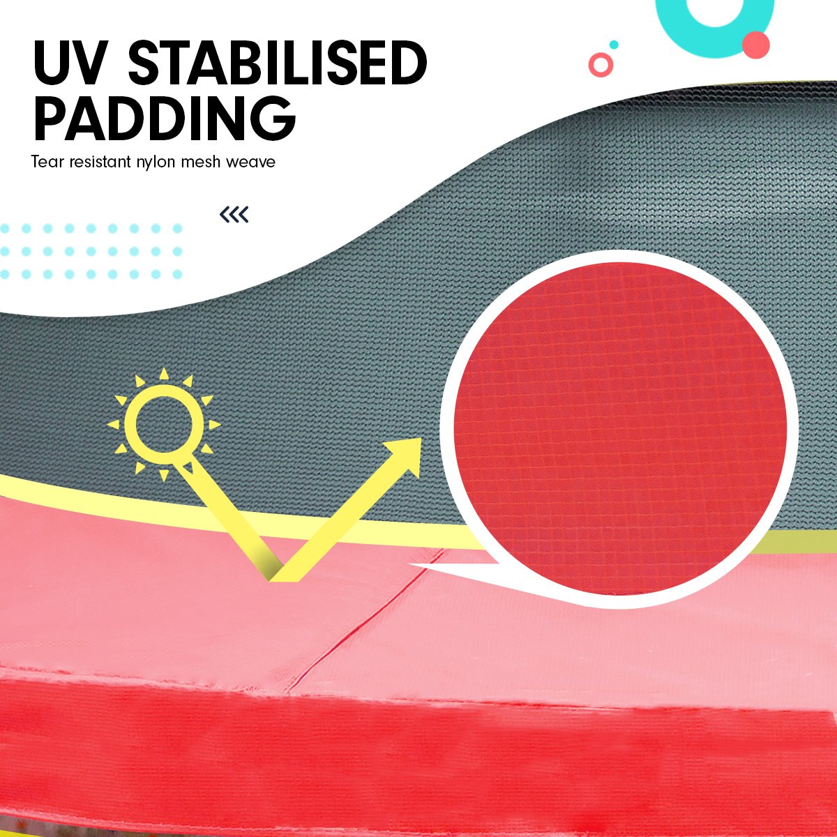 Kahuna 4.5ft Trampoline Round Free Safety Net Spring Pad Cover Mat Outdoor Red-Sports & Fitness > Trampolines > Trampolines & Accessories-PEROZ Accessories
