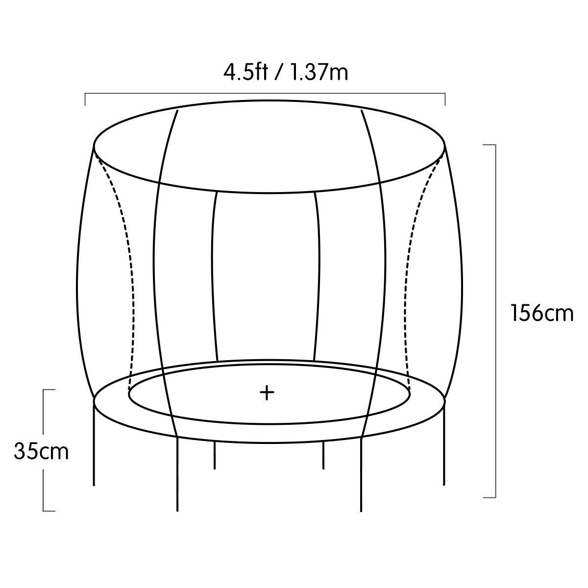 Kahuna 4.5ft Trampoline Round Free Safety Net Spring Pad Cover Mat Outdoor Red-Sports & Fitness > Trampolines > Trampolines & Accessories-PEROZ Accessories