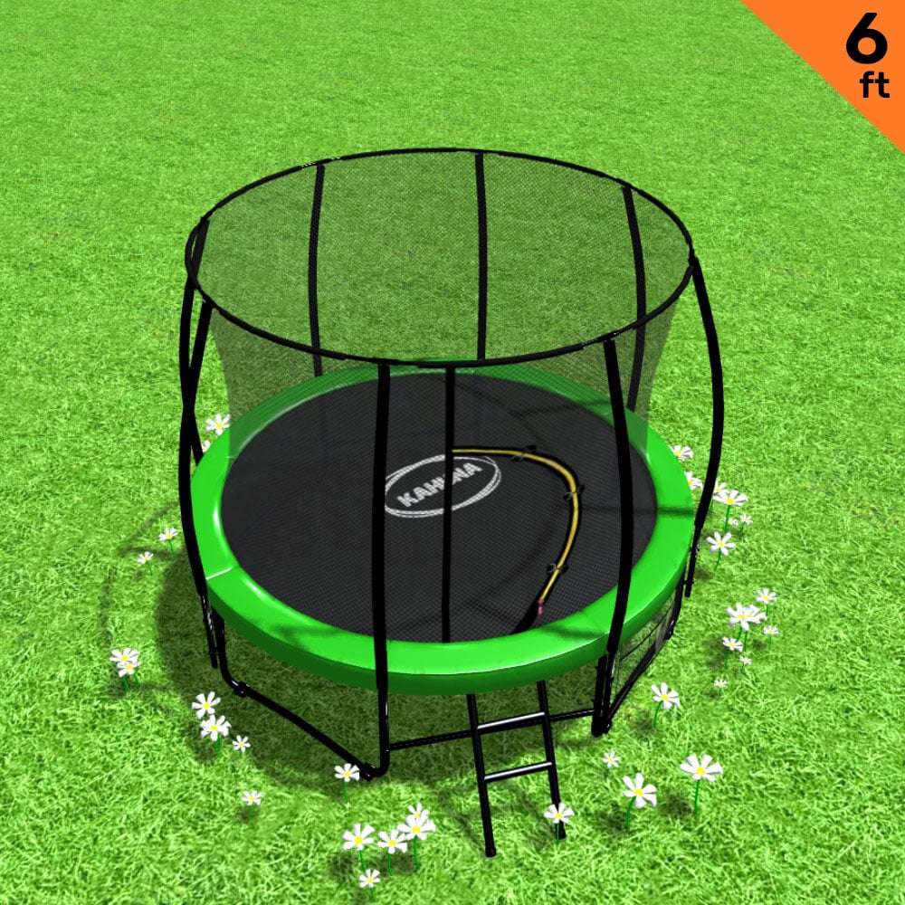 Kahuna 6ft Outdoor Round Green Trampoline Safety Enclosure-Sports & Fitness > Trampolines > Trampolines & Accessories-PEROZ Accessories