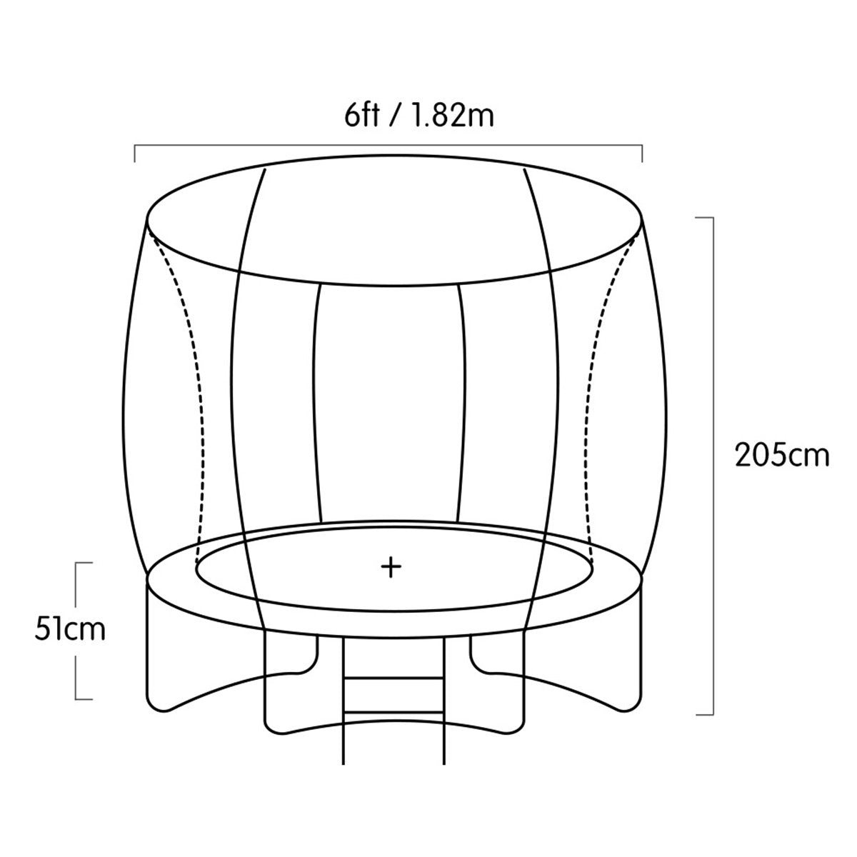 Kahuna Classic 6ft Outdoor Round Orange Trampoline Safety Enclosure-Sports & Fitness > Trampolines > Trampolines & Accessories-PEROZ Accessories