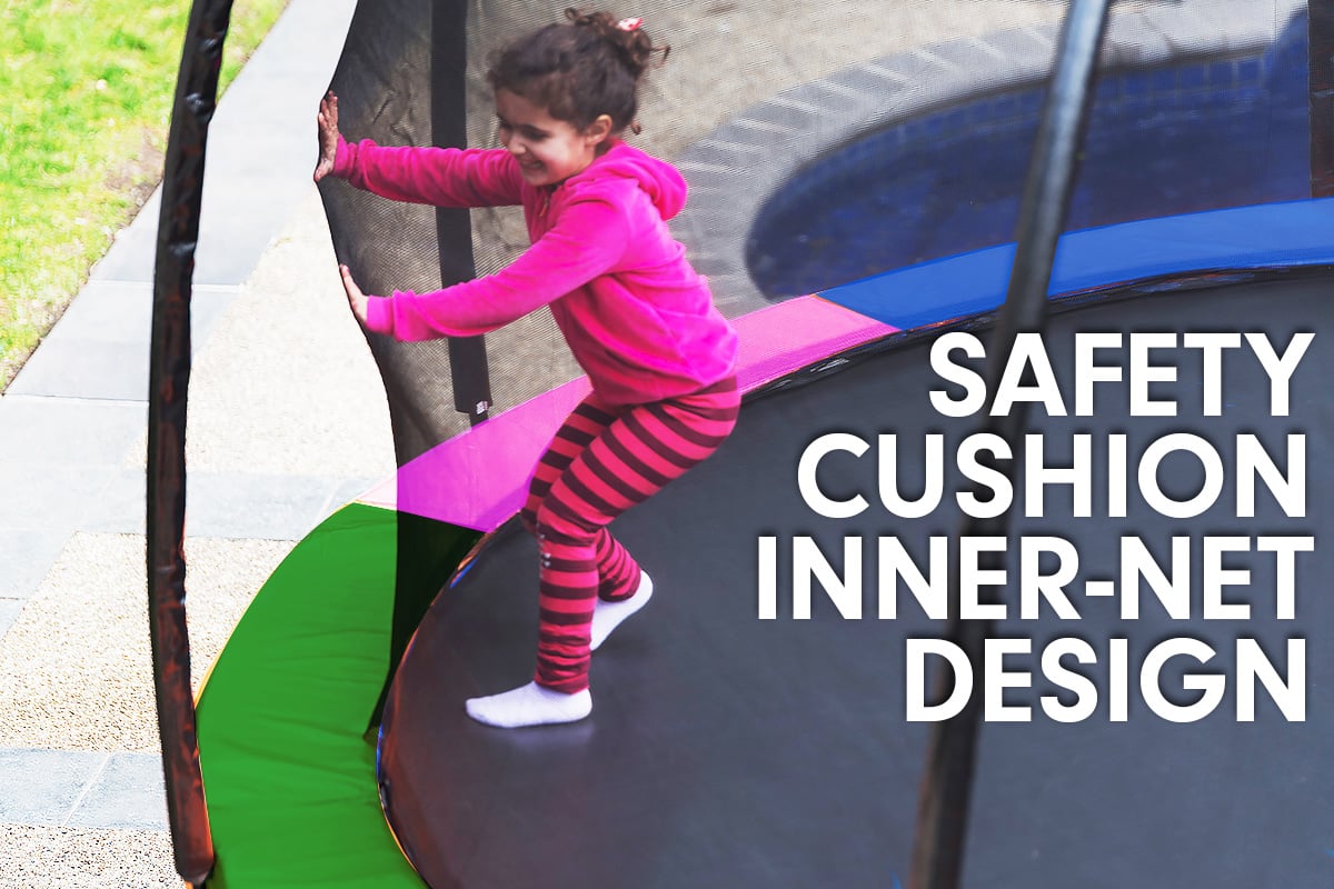 Kahuna 6ft Trampoline Round Free Pad Cover Spring Mat Net Safety Net Enclosure Rainbow-Sports & Fitness > Trampolines > Trampolines & Accessories-PEROZ Accessories