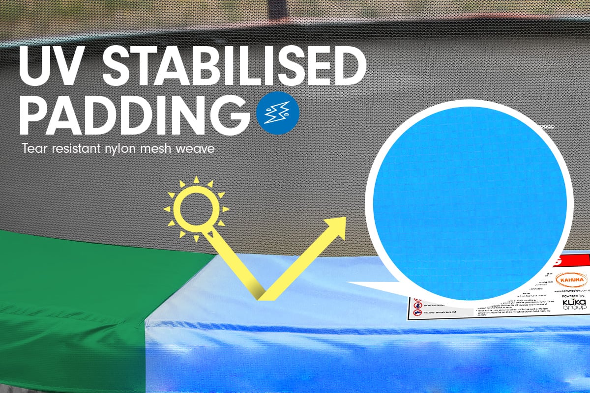 Kahuna 6ft Trampoline Round Free Pad Cover Spring Mat Net Safety Net Enclosure Rainbow-Sports & Fitness > Trampolines > Trampolines & Accessories-PEROZ Accessories