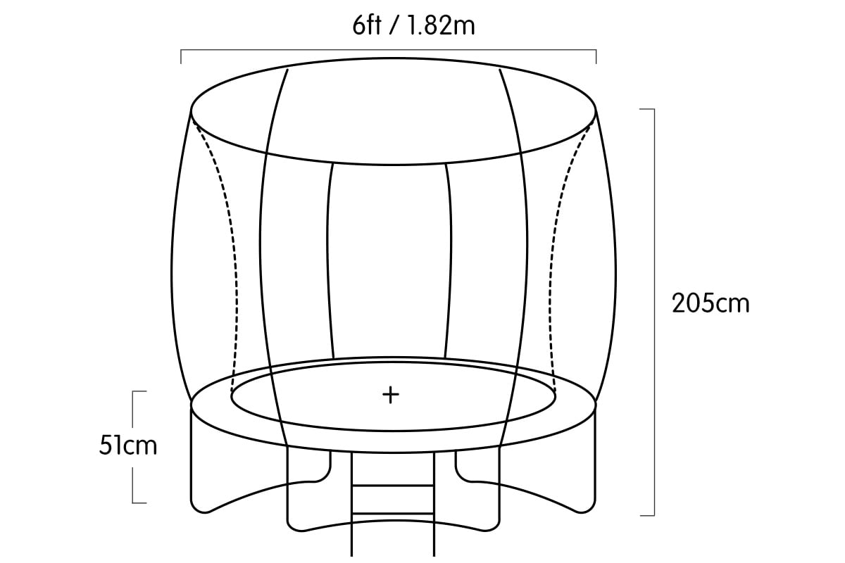 Kahuna 6ft Trampoline Round Free Pad Cover Spring Mat Net Safety Net Enclosure Rainbow-Sports & Fitness > Trampolines > Trampolines & Accessories-PEROZ Accessories