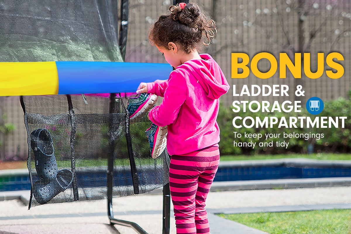 Kahuna 8ft Outdoor Rainbow Trampoline For Kids And Children Suited For Fitness Exercise Gymnastics With Safety Enclosure-Sports & Fitness > Trampolines > Trampolines & Accessories-PEROZ Accessories